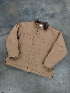 Pre-owned Carhartt X Vintage Carhartt-style Chore Jacket Iron Max Y2k Canvas Insulated Jacket Size Xxl In Brown