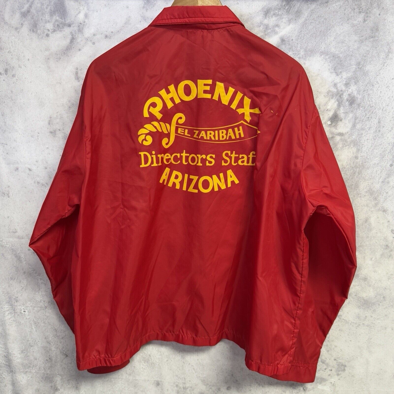 Vintage Vintage El Zaribah Shriners Jacket Mens XL Red Windbreaker S Size US XL / EU 56 / 4 - 2 Thumbnail