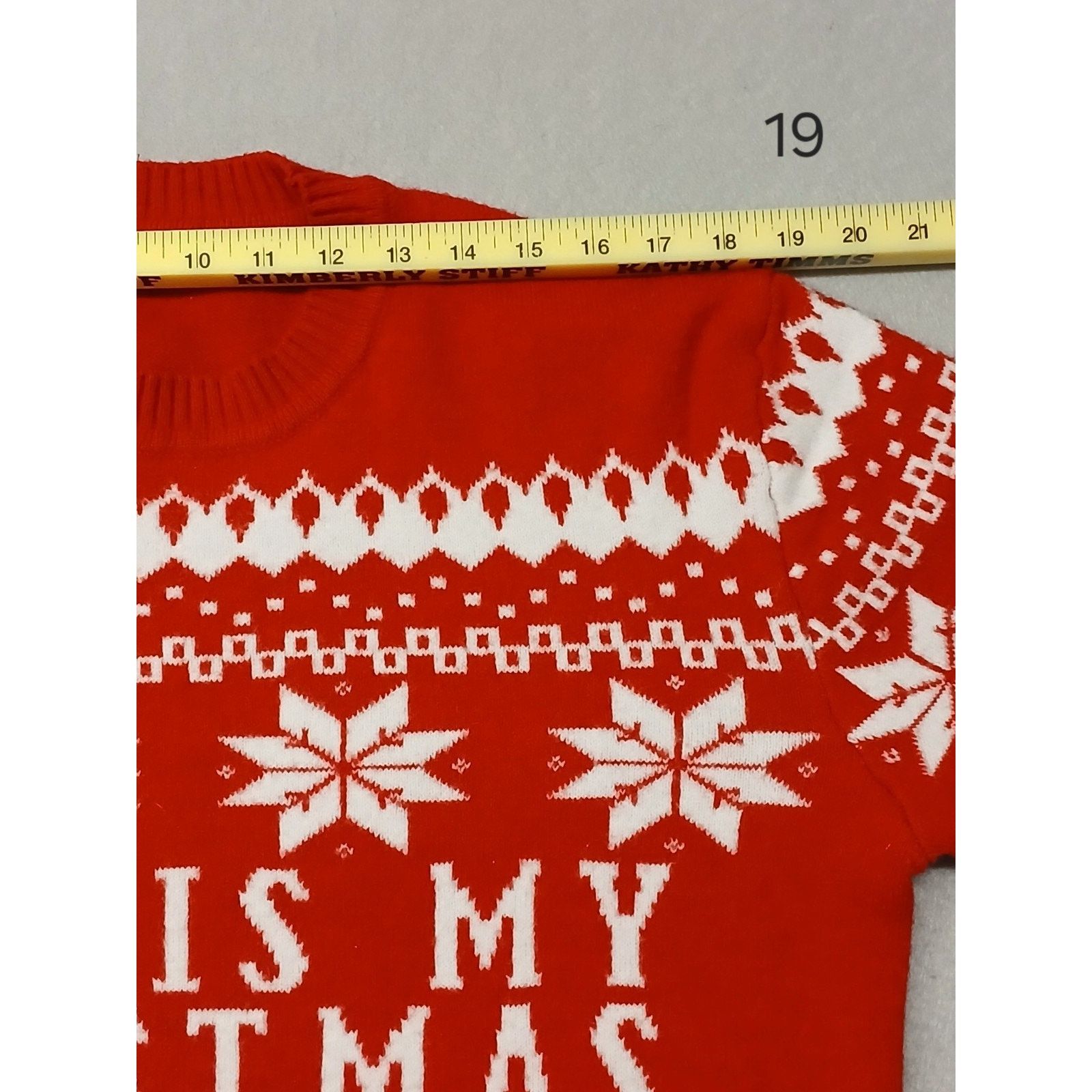 Other Unbranded (No Size) Red Knitted Crew Neck Ugly Sweater Size M / US 6-8 / IT 42-44 - 4 Thumbnail