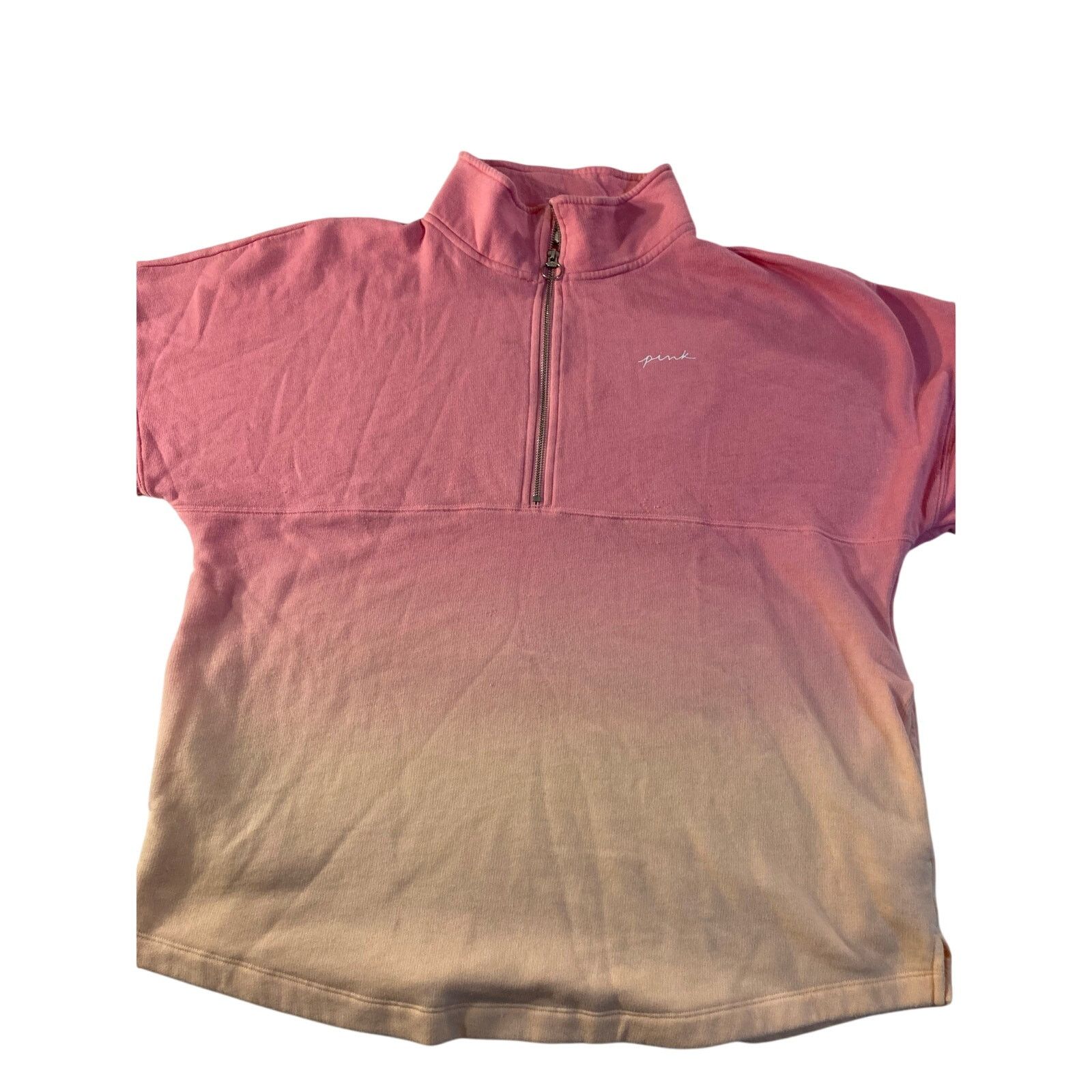 Pink Victoria's Secret PINK Half Zip Pullover Womens M Ombre Pink Size M / US 6-8 / IT 42-44 - 2 Thumbnail