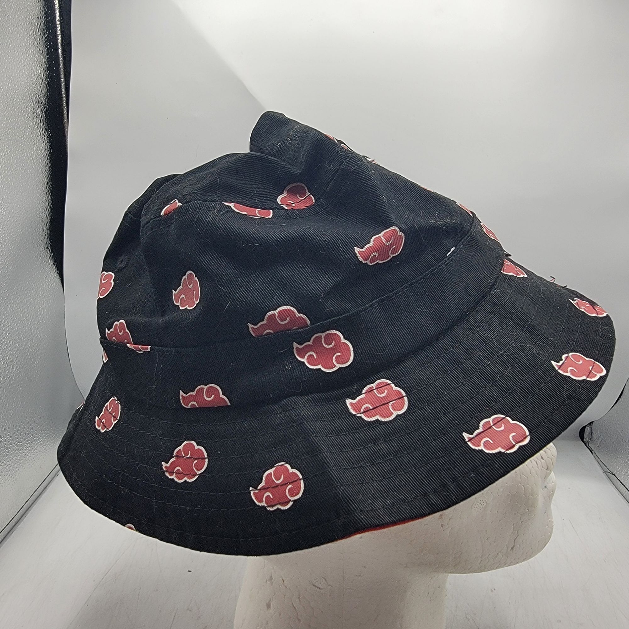 Hypland Hypland Naruto Akatsuki Large Bucket Hat Black Red Anime Nin Size ONE SIZE - 4 Thumbnail