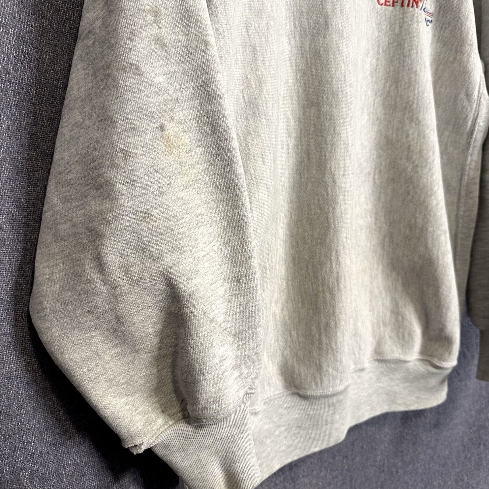 Vintage VINTAGE 90s Reverse Weave Sweatshirt Mens XL Gray Crew Neck Pullover Heavyweight Distressed USA Made Size US XL / EU 56 / 4 - 4 Thumbnail