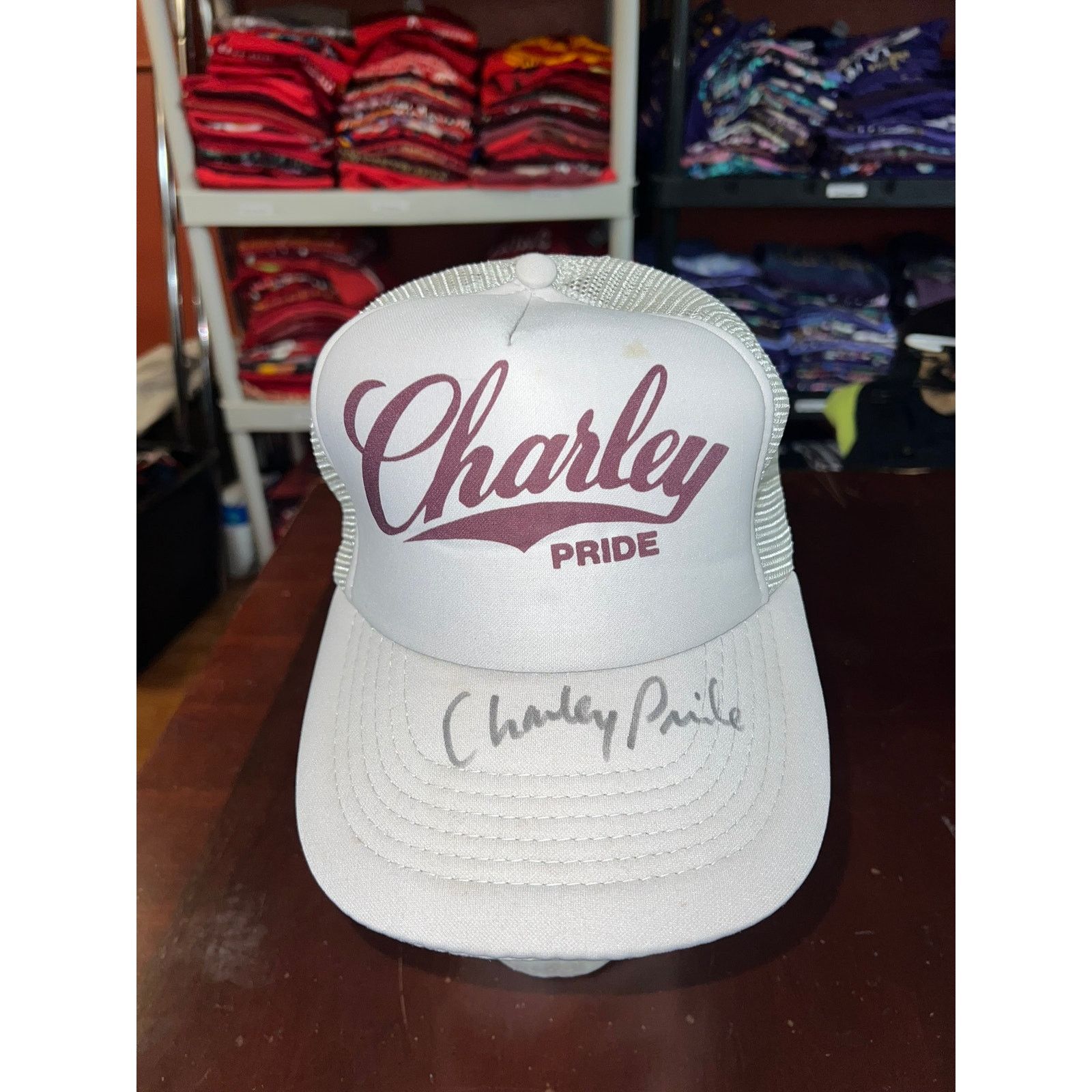 Vintage Vintage Charley Pride Hat Signed Gray Trucker Country VTG Size ONE SIZE - 2 Thumbnail