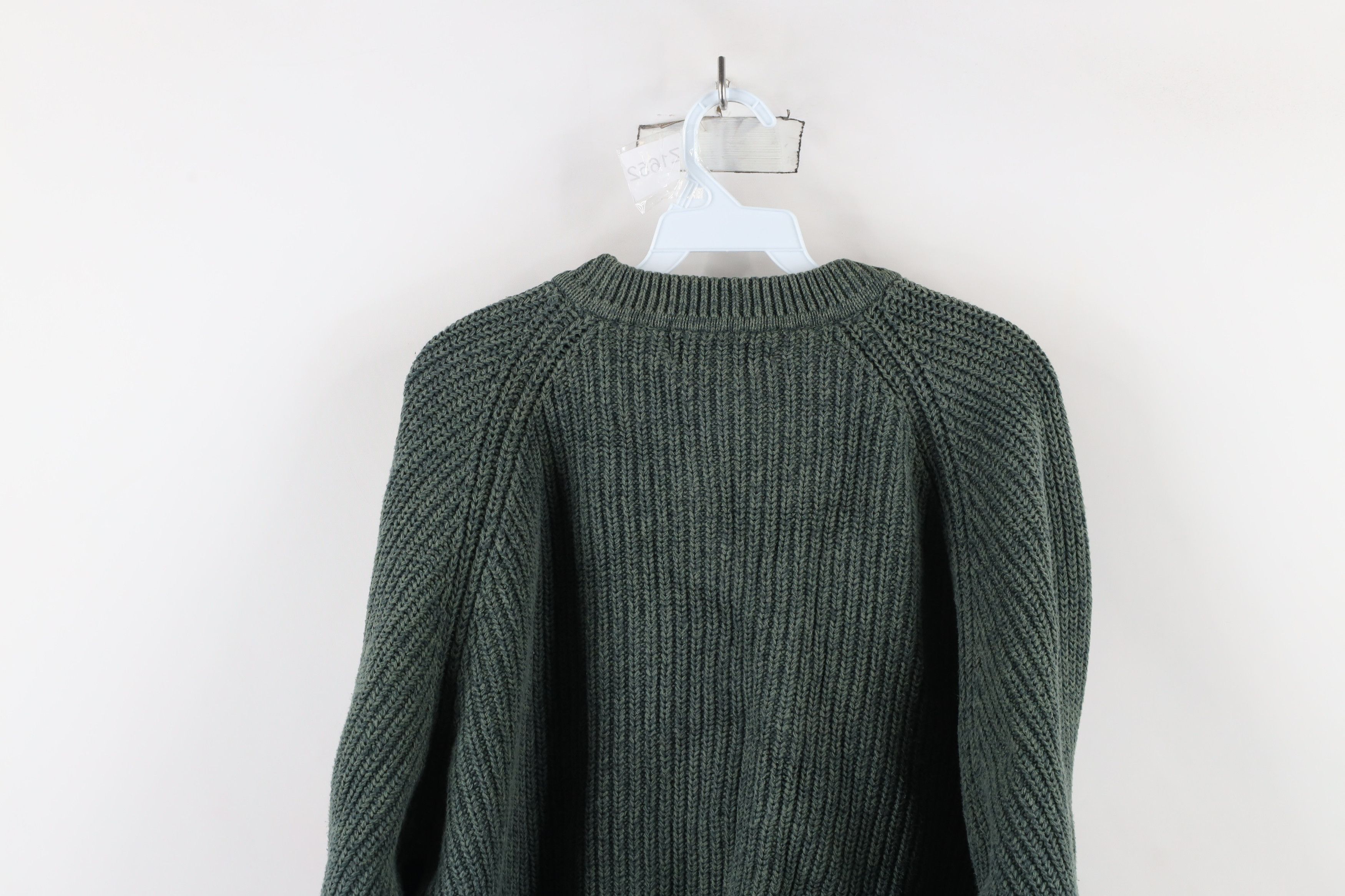 Eddie Bauer × Vintage Vintage 90s Eddie Bauer Cotton Ribbed Knit Sweater Green Size US XL / EU 56 / 4 - 8 Thumbnail