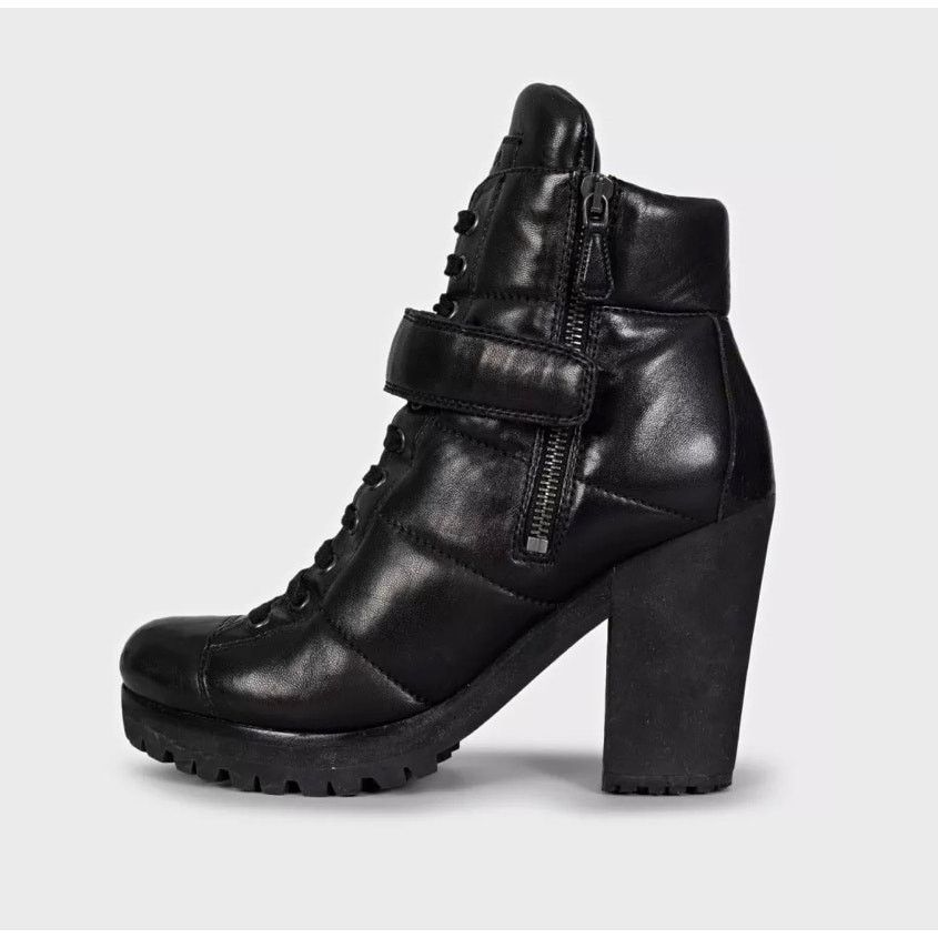 Prada Prada Sport Black Leather Ankle Boots Size 37.5 Size US 6.5 / IT 36.5 - 1 Thumbnail