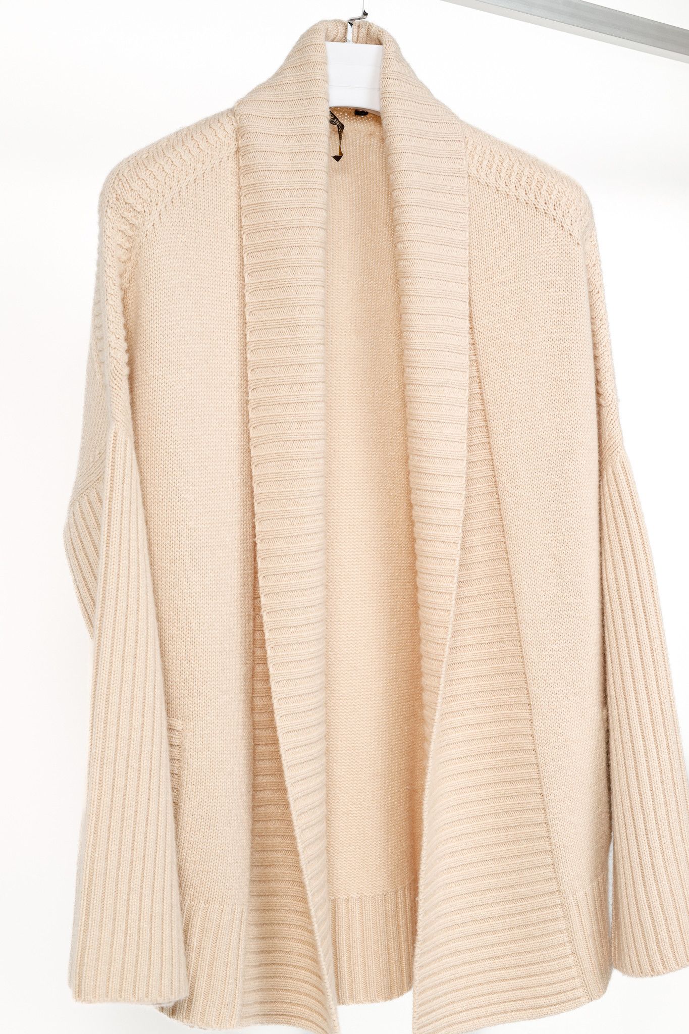 Loro Piana Loro Piana Cream Cashmere Open-Front Shawl Cardigan Size S / US 4 / IT 40 - 3 Thumbnail