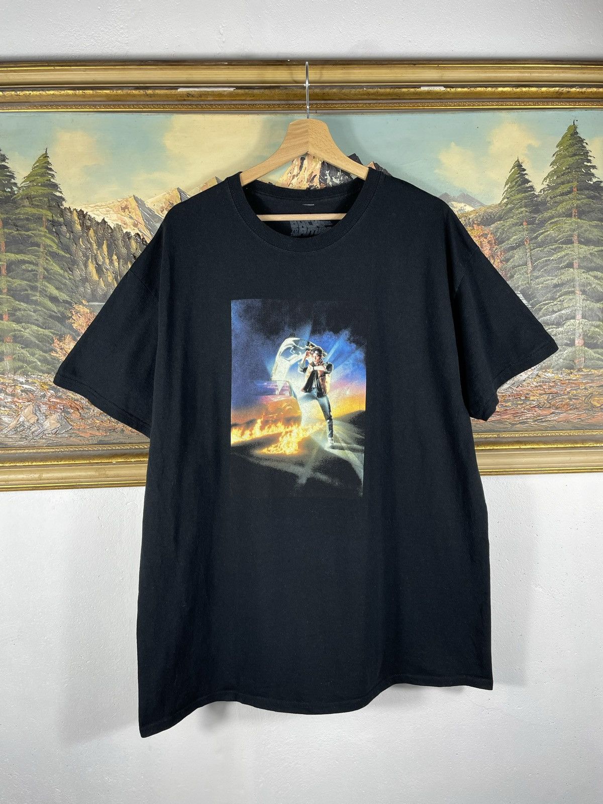 Band Tees × Vintage Black Vintage Retro Y2k 00s T shirt Tee Back To The Future Size US XL / EU 56 / 4 - 1 Thumbnail