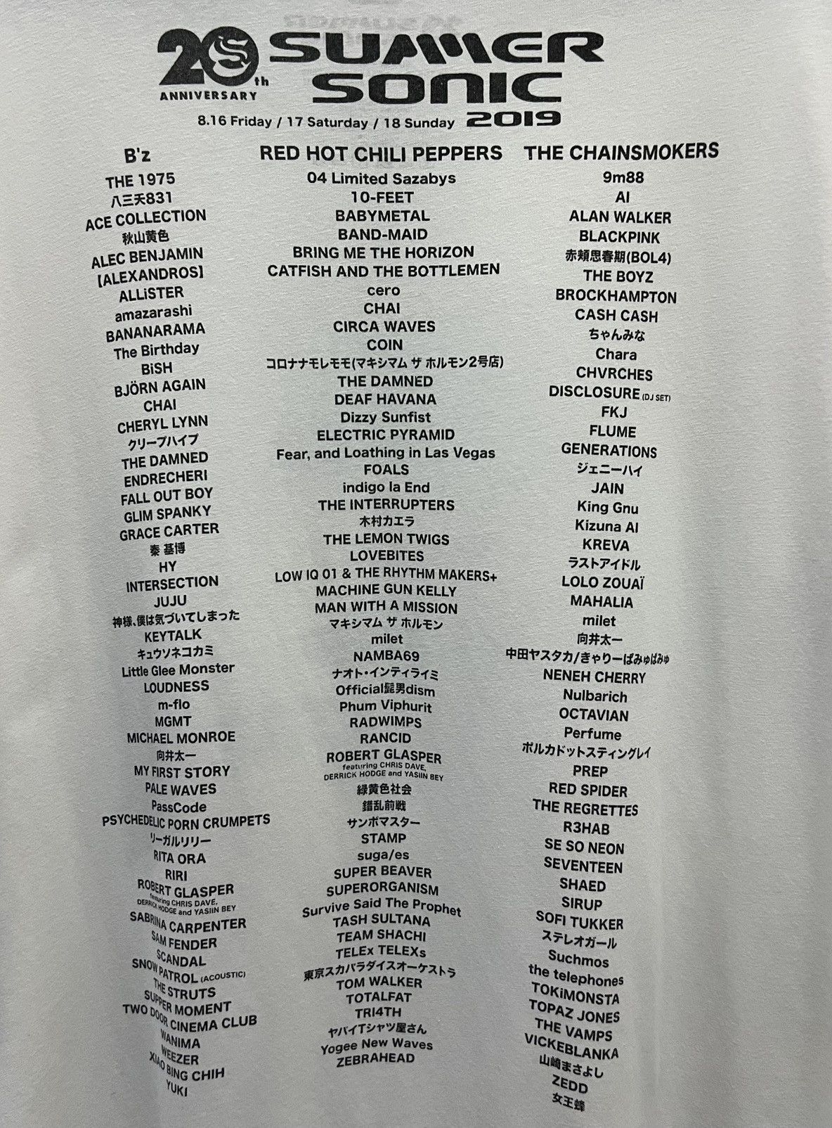 Band Tees 🔥grailsale🔥 20th ANNIVERSARY SUMMER SONIC 2019 SHIRT Size US XXL / EU 58 / 5 - 6 Thumbnail