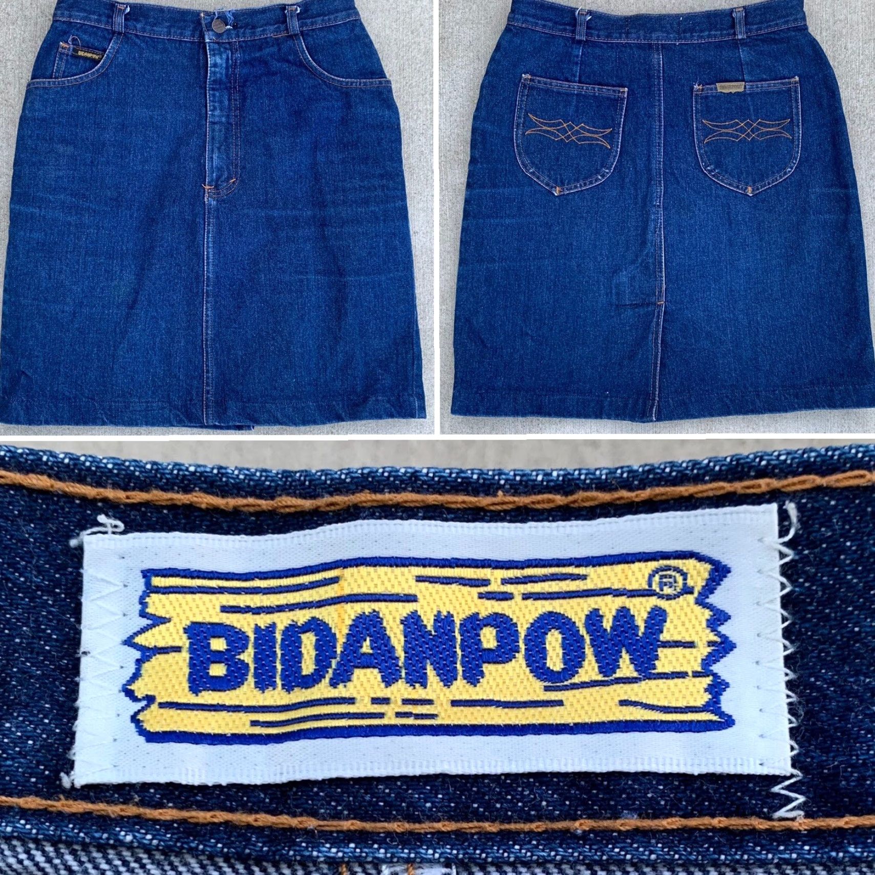 Vintage VINTAGE Bidanpow Denim Skirt High Waist Jean Skirt Size 26 28 1/2” Waist Blue Cotton Denim Short Mini Skirt Women 70s 80s Style Mens Womens Girls Size 26" / US 2 / IT 38 - 2 Thumbnail