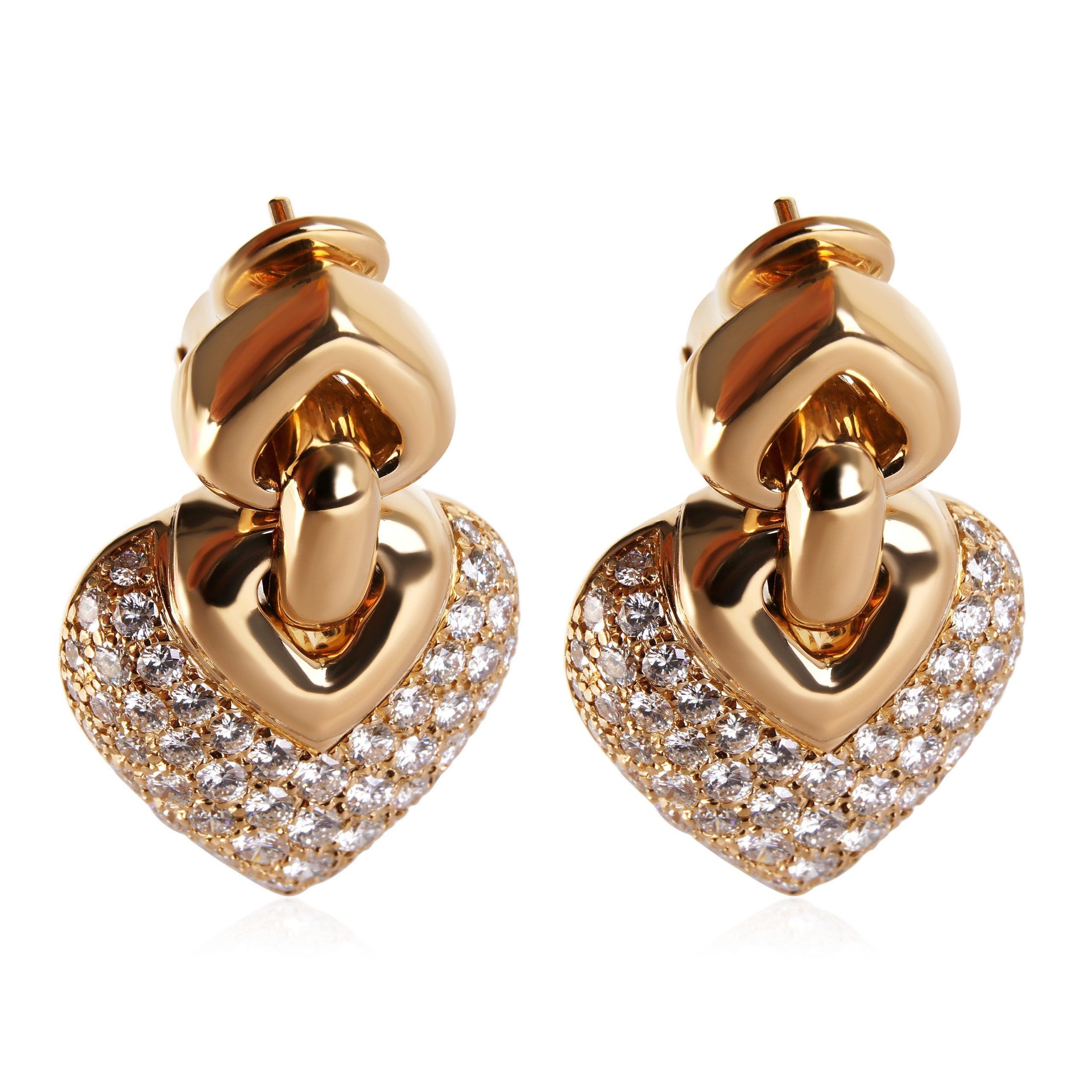 image of Bvlgari Diamond Earrings In 18K Yellow Gold 3 Ctw, Women's