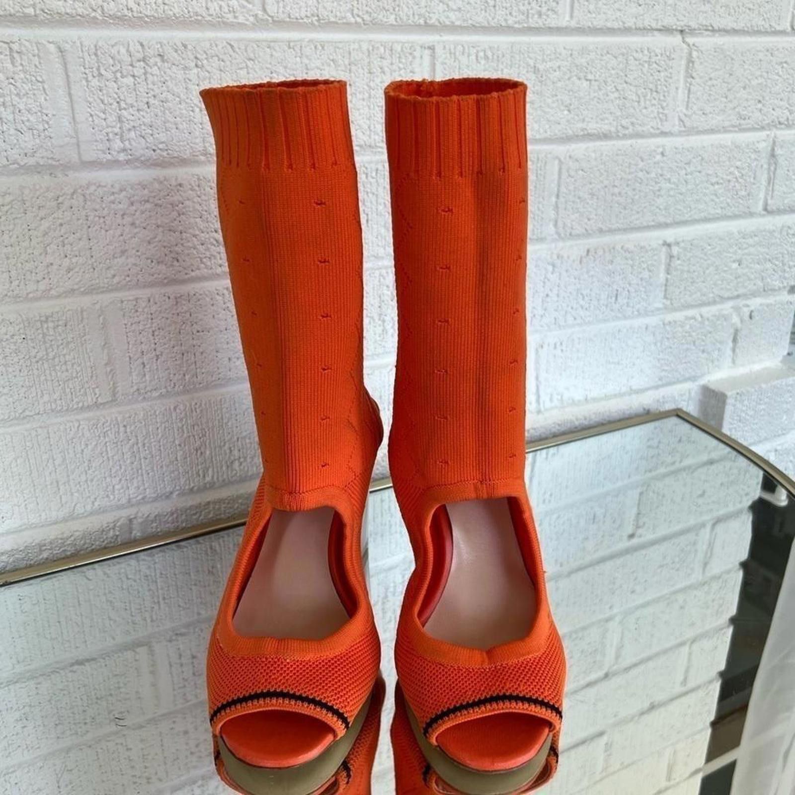 Baldinini Orange Knit Heeled Sandals Trendy Baldinini 37 Size 7 Size US 7 / IT 37 - 3 Thumbnail