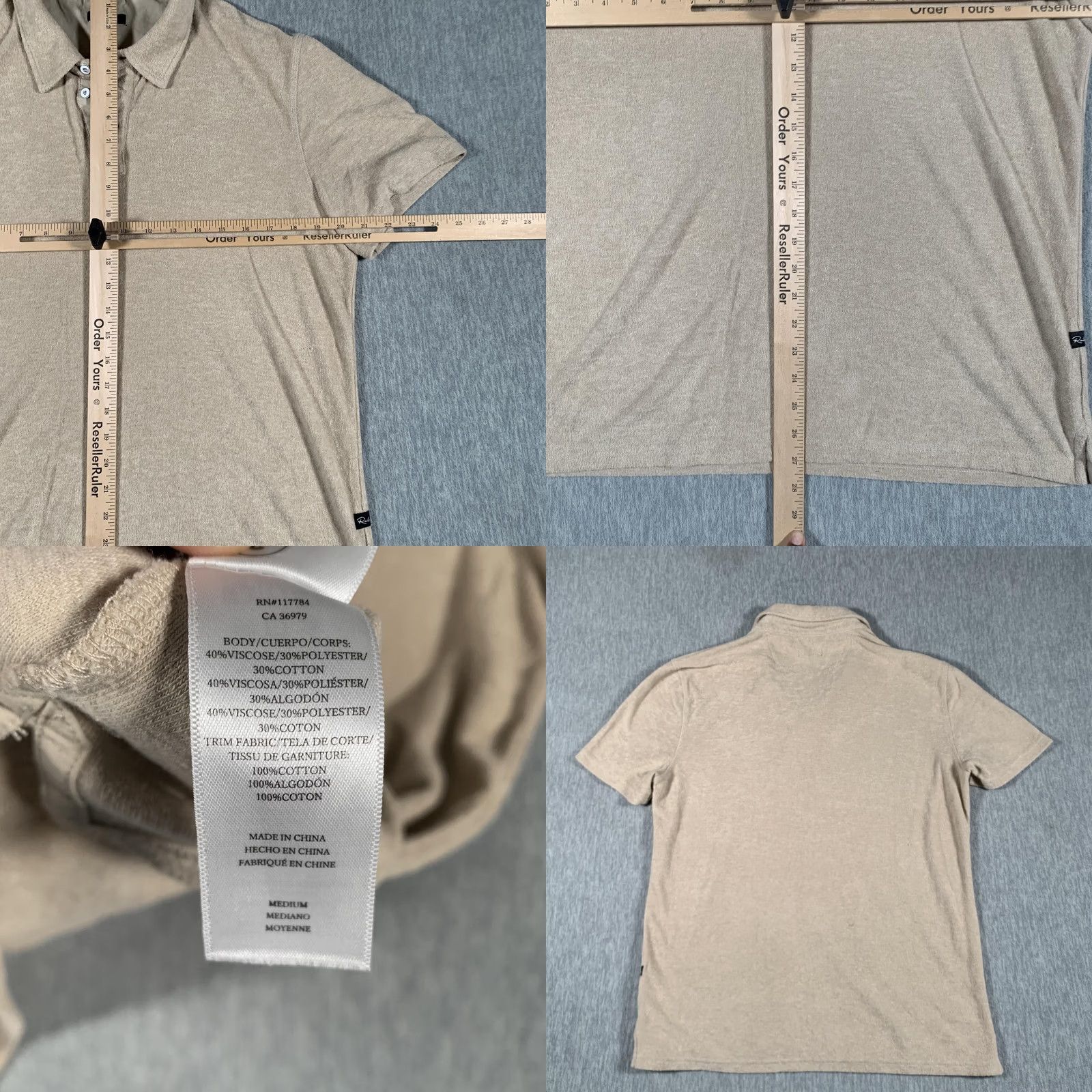 Rails Rails Polo Shirt Mens Medium Beige Terry Cloth Textured Short Sleeve Casual Polo Shirt Rails Logo Tab Short Sleeve Mens Medium Beige Solid 100% Cotton Size US M / EU 48-50 / 2 - 8 Thumbnail