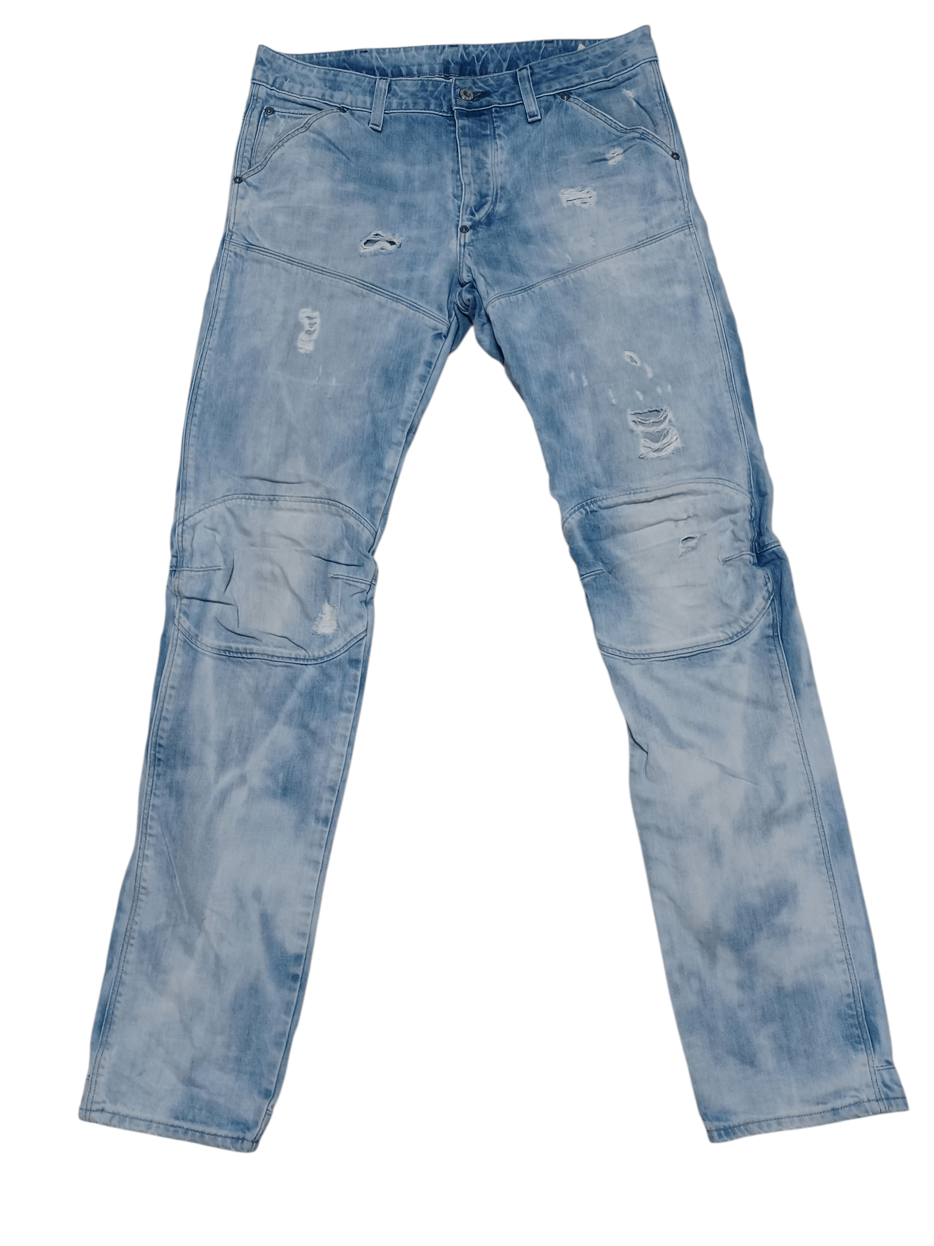 G-Star G STAR RAW DISTRESSED DOUBLE KNEE WASHED JEANS DENIM W33 L34 Size US 33 - 1 Thumbnail