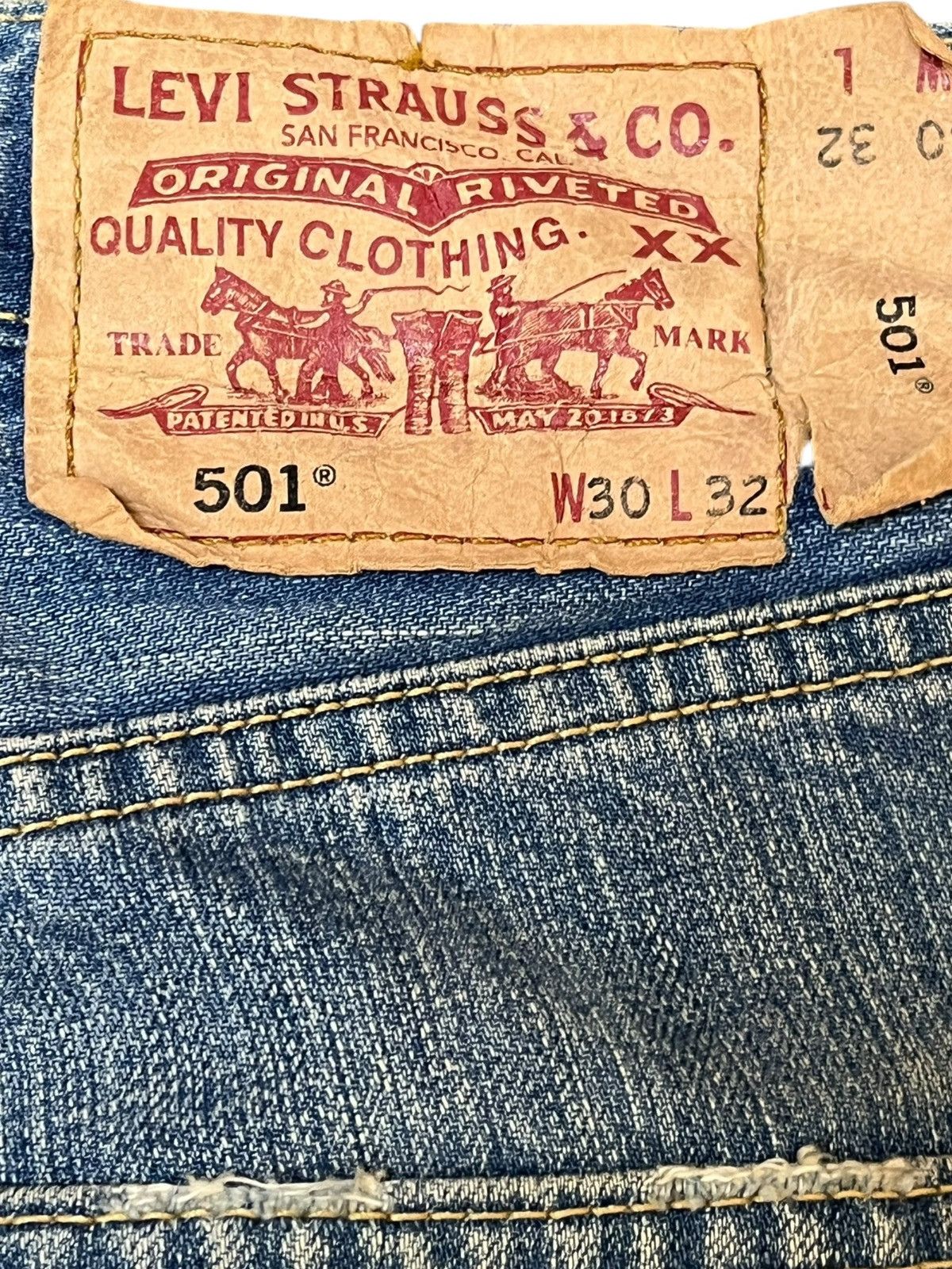 Levi's Vintage Clothing Vintage Levi’s 501 Mudwash Grunge Distressed Denim Size US 30 / EU 46 - 8 Thumbnail