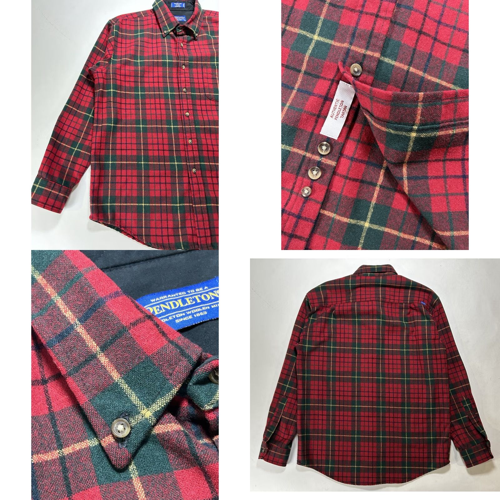 Pendleton VINTAGE Pendleton Plaid Fireside Shirt Button Down Flannel Large Red Green Wool Mens Size US L / EU 52-54 / 3 - 8 Thumbnail