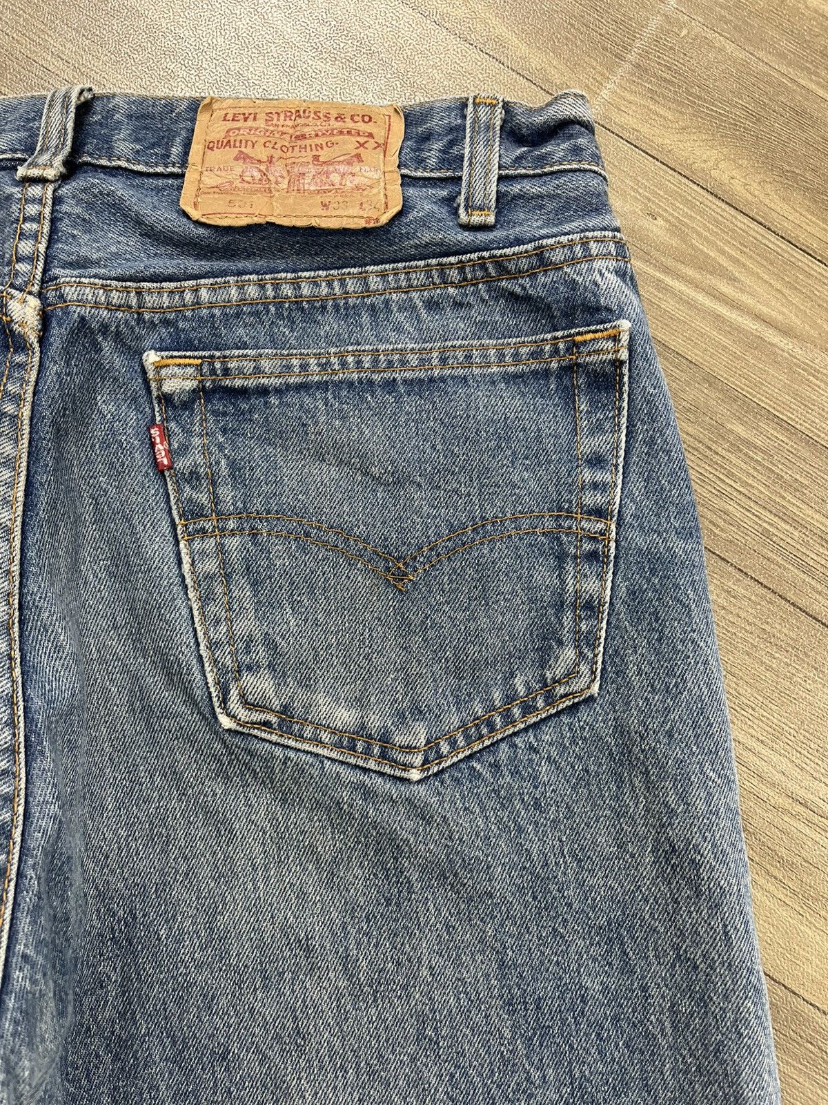 Levi's Vintage Clothing 🇺🇸1990s Vintage Levis 501 33x34 Straight Leg Blue Jeans Size US 33 - 14 Thumbnail