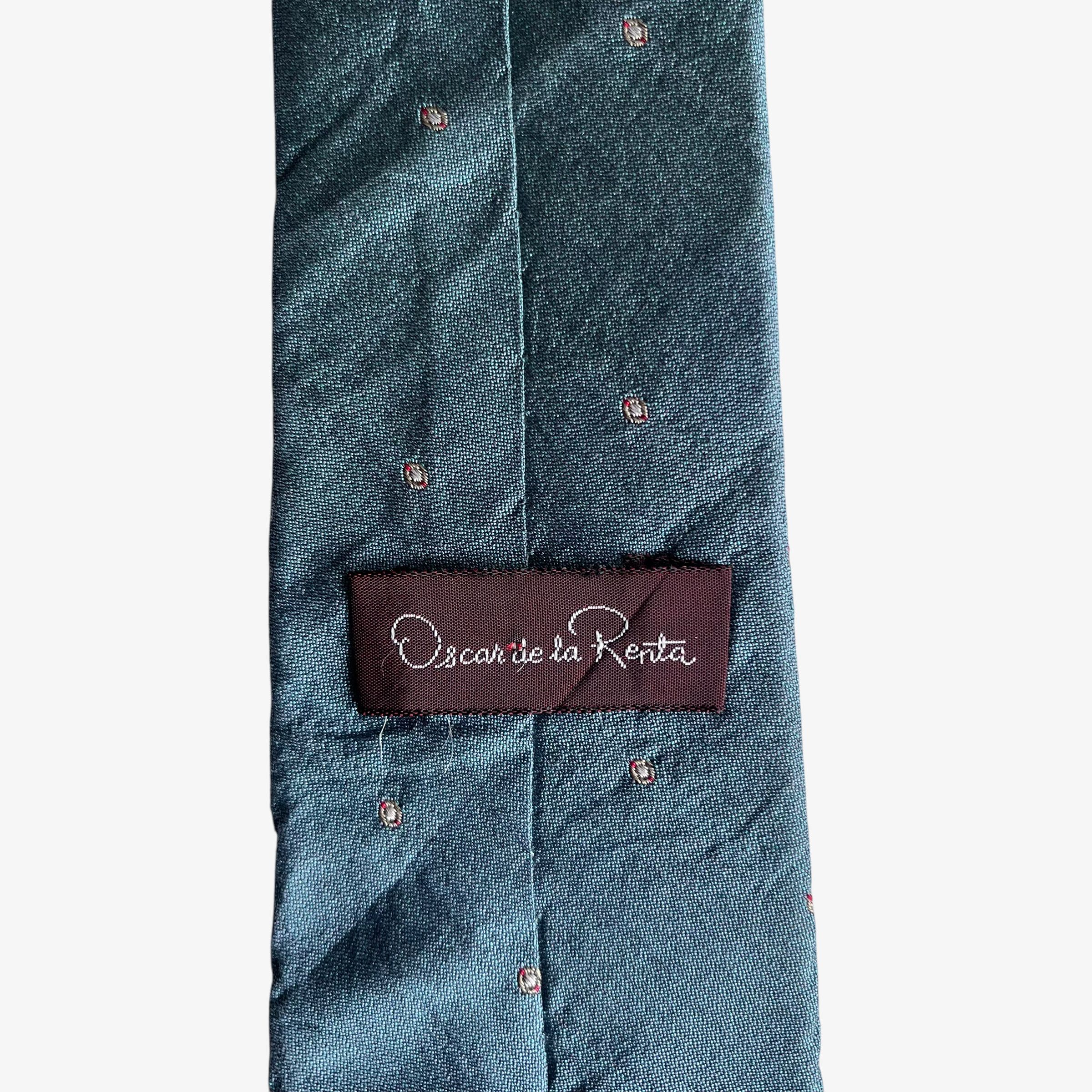 Oscar De La Renta Vintage 90s Oscar De La Renta Geometric Blue Silk Tie Size ONE SIZE - 2 Thumbnail