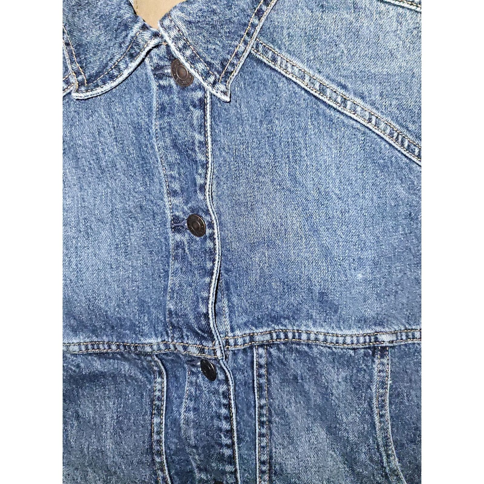 Vintage VINTAGE American Eagle Jacket Womens XS Blue Denim Cropped Distressed Jacket Size 26" / US 2 / IT 38 - 4 Thumbnail