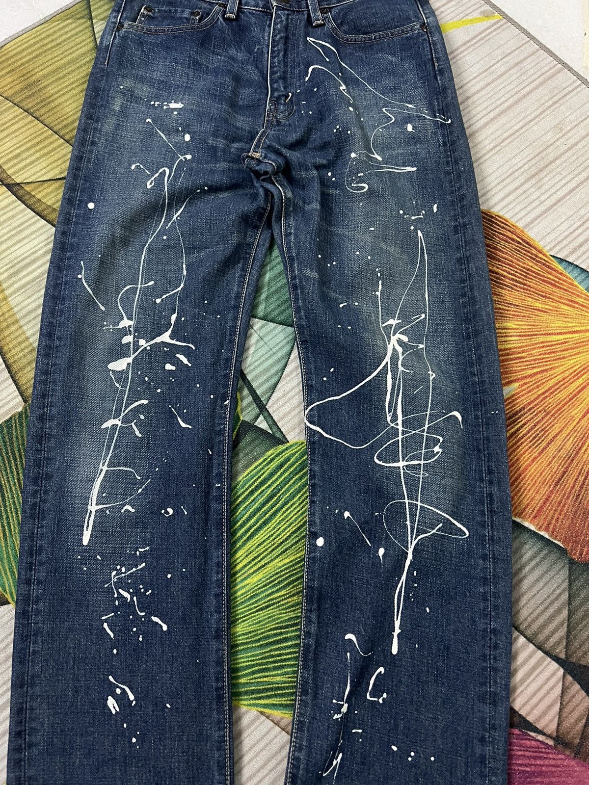 Big John × If Six Was Nine × Japanese Brand 💥RARE💥VINTAGE BIG JOHN SPLATTER / PAINTER JEANS JAPAN Size US 28 / EU 44 - 3 Thumbnail