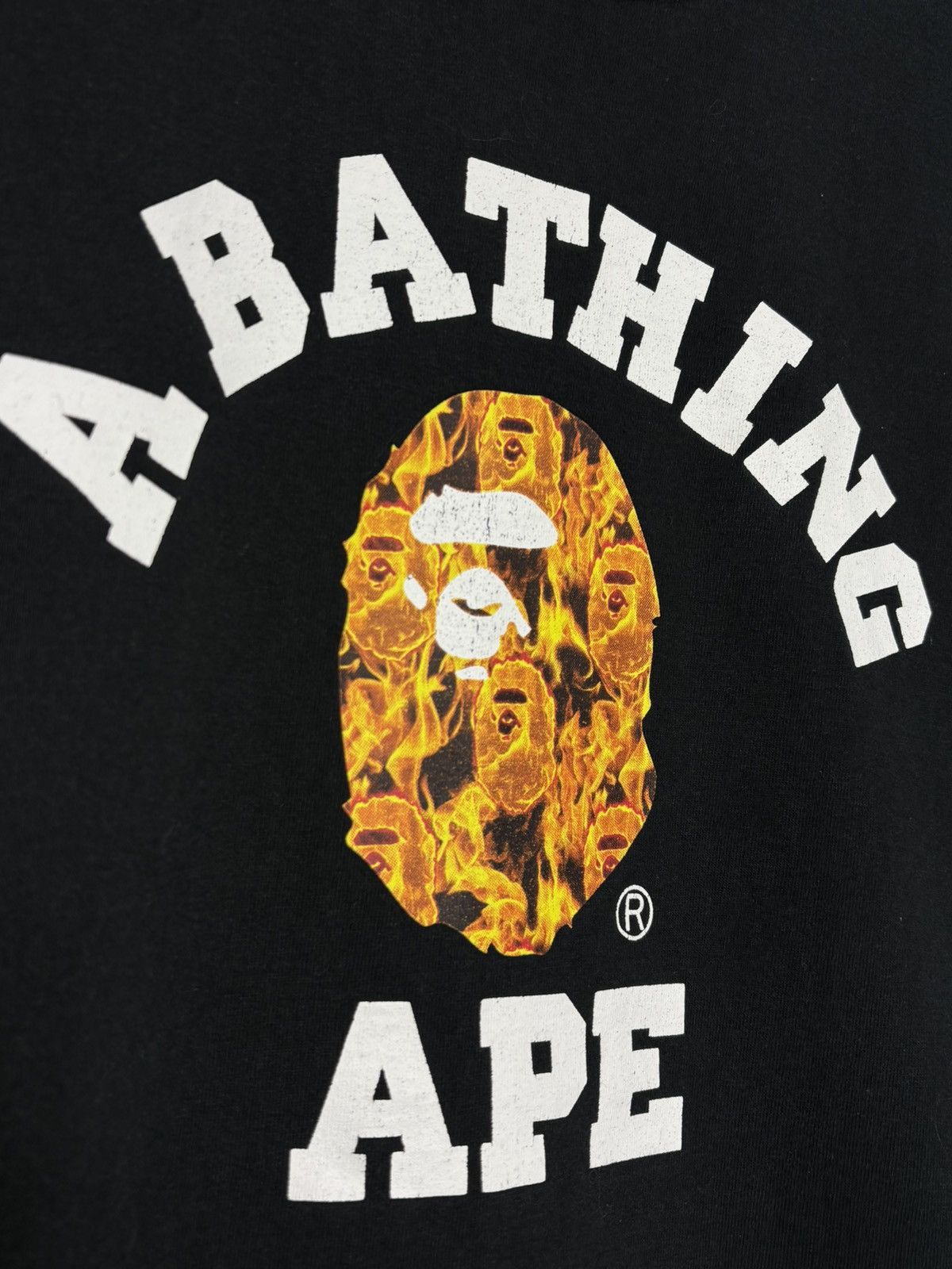 Bape A Bathing Ape Bape Flame College T-Shirt Size US L / EU 52-54 / 3 - 4 Thumbnail