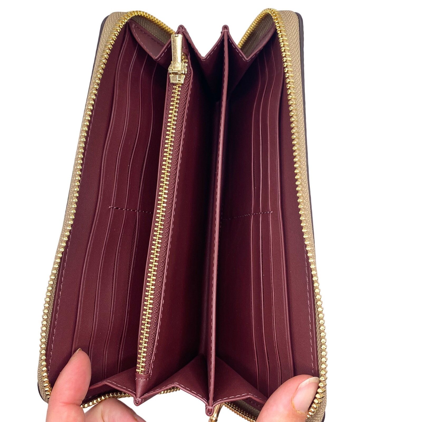 Coach Coach Long Zip Around Wallet Taupe Leather C4451 New Size ONE SIZE - 4 Thumbnail