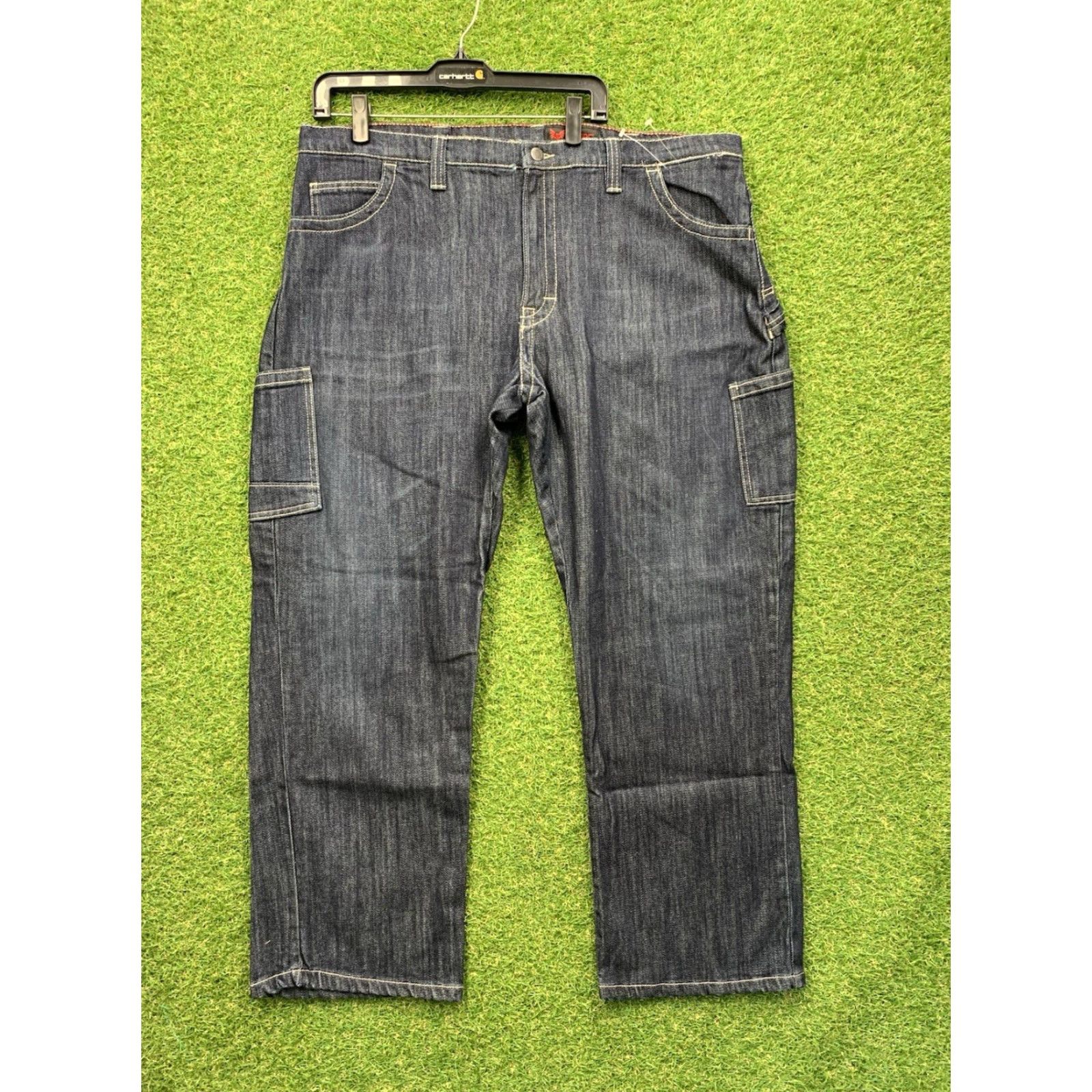 Vintage DRIFIRE Flame Resistant FR Taproo Jeans Mens 42x30 5-Pocket Denim Workwear Blue Slim Straight Pants Size US 42 / EU 58 - 2 Thumbnail