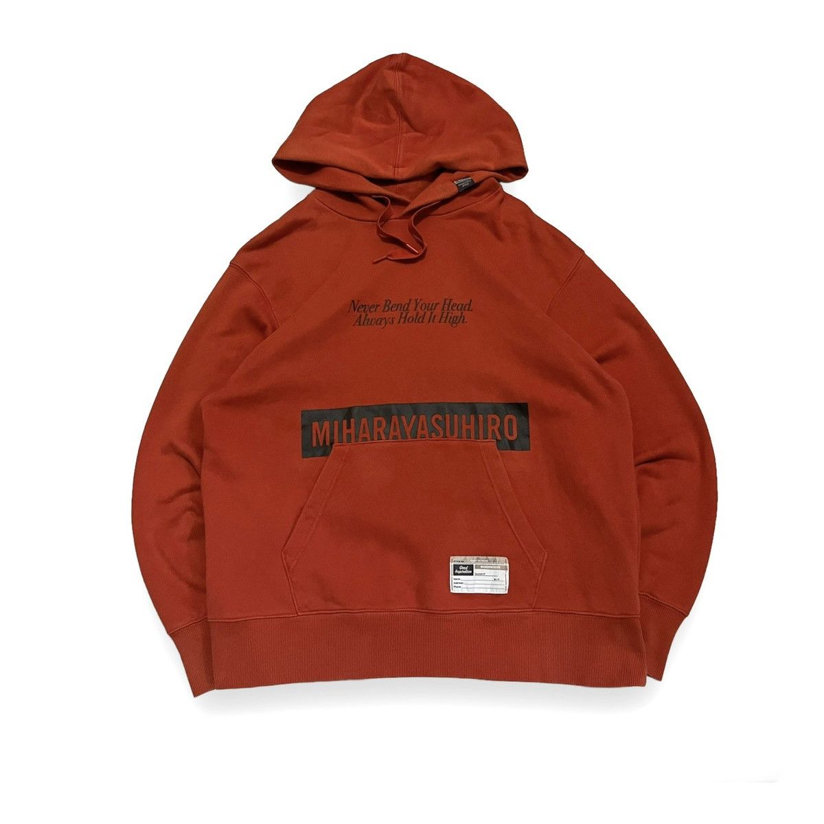 image of Miharayasuhiro Mihara Yasuhiro Hoodie in Orange, Men's (Size Large)