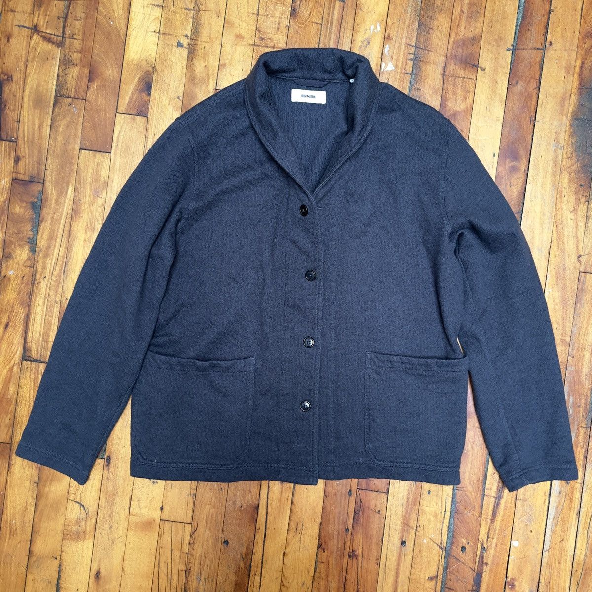 image of Buck Mason Interloop Shawl Cardigan in Dark Grey, Men's (Size XL)