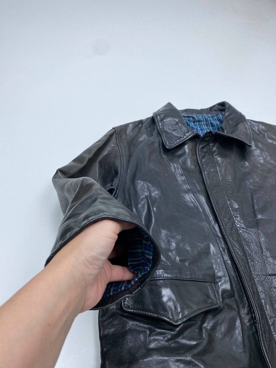 Vera Pelle Vera Pelle Black 52 Vintage Leather Jacket for Men Size US XL / EU 56 / 4 - 7 Thumbnail