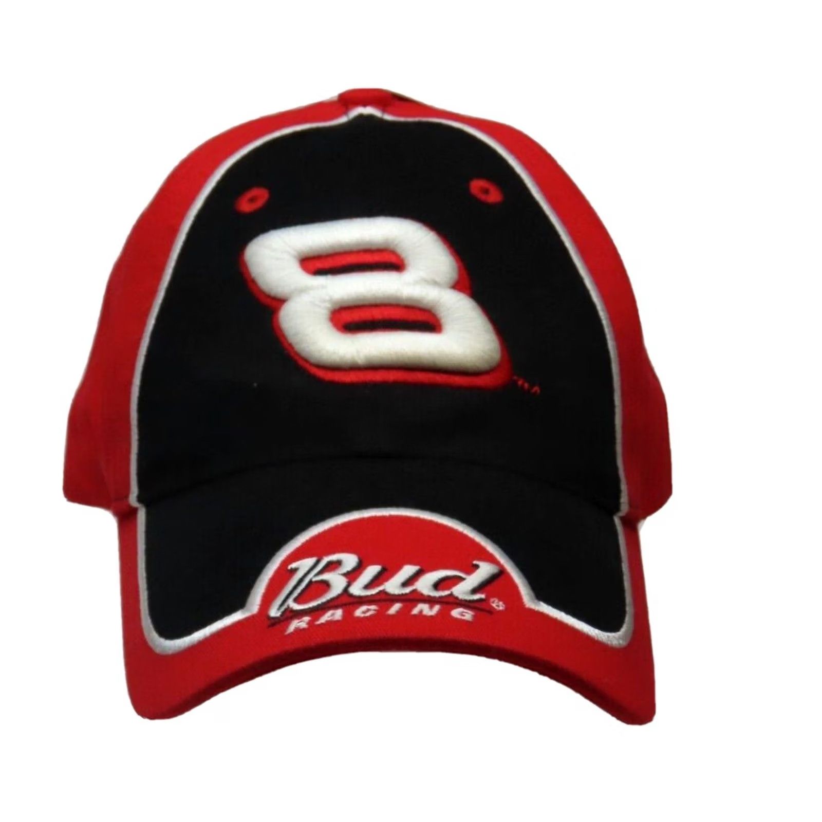 NASCAR Bud Racing Nascar Dale Earnhardt Jr #8 Red White Black Trucker Cap Hat AP Action Mens Adjustable Multi-Color Cotton Beer Trucker Hat NASCAR Cap Size ONE SIZE - 2 Thumbnail