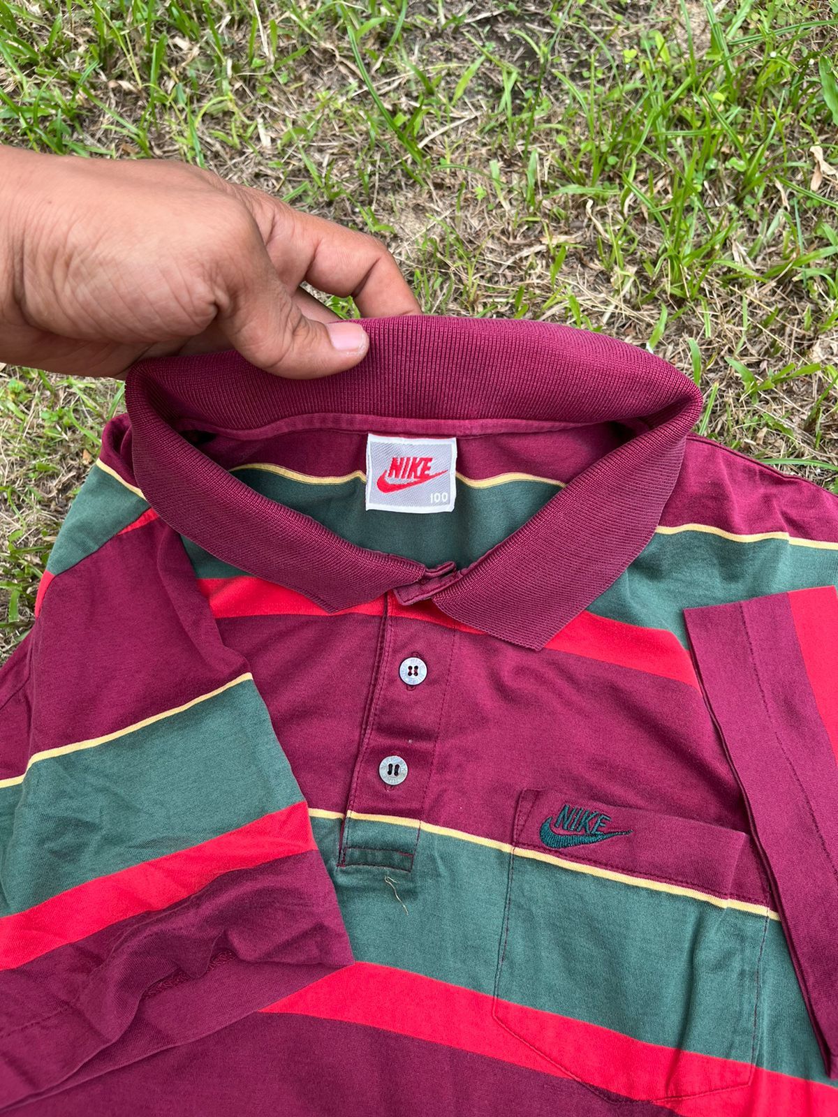 Nike × Vintage Vintage Nike Pocket Stripe Polo Size US M / EU 48-50 / 2 - 4 Thumbnail