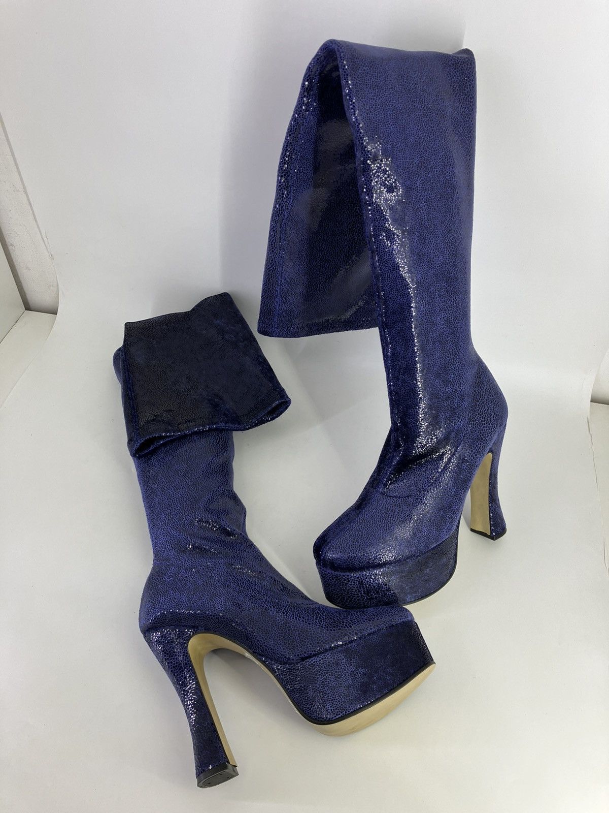 Vintage Over-the-knee lycra thigh-high boots Nathaly Martinez 00s Size US 8 / IT 38 - 8 Thumbnail