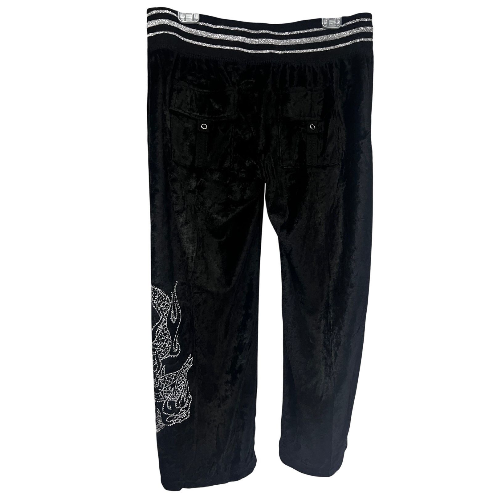 Bcbgmaxazria BCBG Black Bling Tracksuit Zip Hoodie Jacket M Crop Pants L Size M / US 6-8 / IT 42-44 - 6 Thumbnail