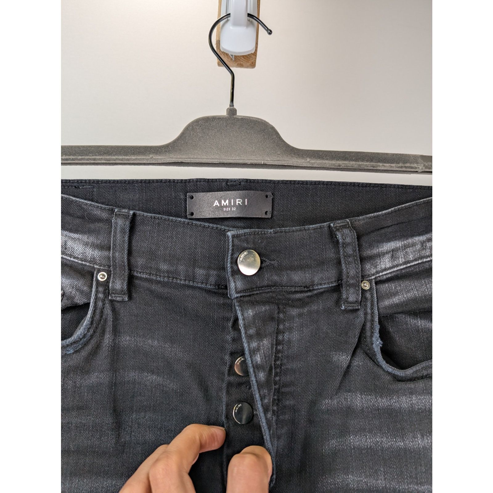 Amiri o1rshd1 Thrasher Plus Jean in Aged Black Size US 34 / EU 50 - 7 Thumbnail
