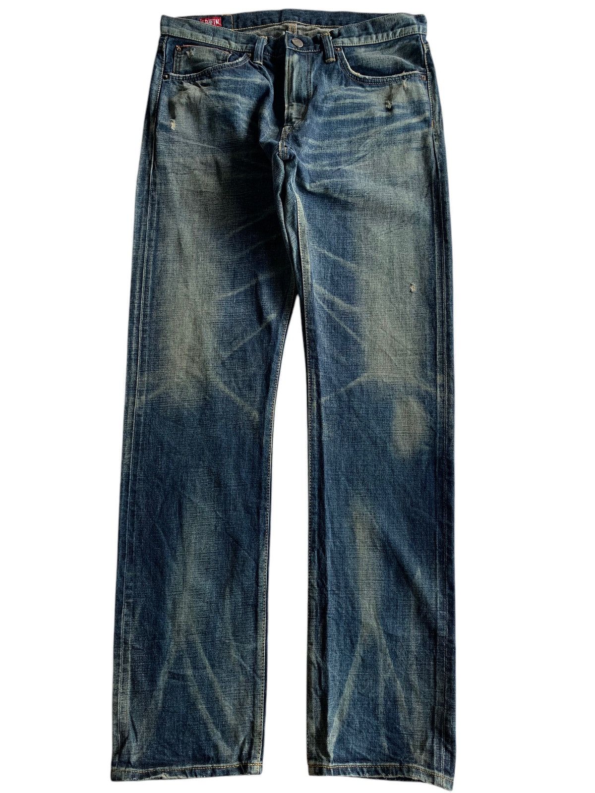 Edwin Rare💥EDWIN 5052RV SELVEDGE RUSTY MUDMAX DISTRESSED DENIM Size US 33 - 2 Thumbnail