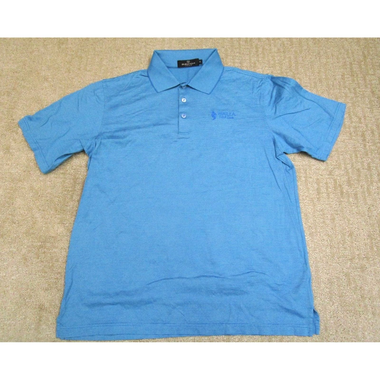 BUGATCHI Bugatchi Uomo Polo Shirt Men M Blue Striped Performance Golf Casual Shirts Size US M / EU 48-50 / 2 - 2 Thumbnail