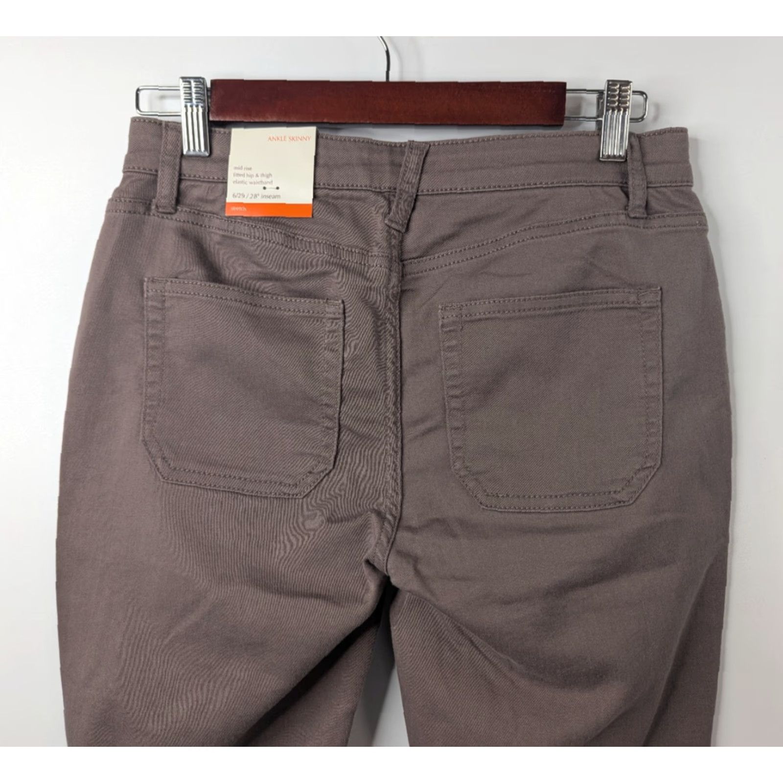 Vintage NWT Knox Rose Womens Jeans Pants 6 Dusty Rose Ankle Skinny Stretch Chino Pockets Size 28" / US 6 / IT 42 - 4 Thumbnail