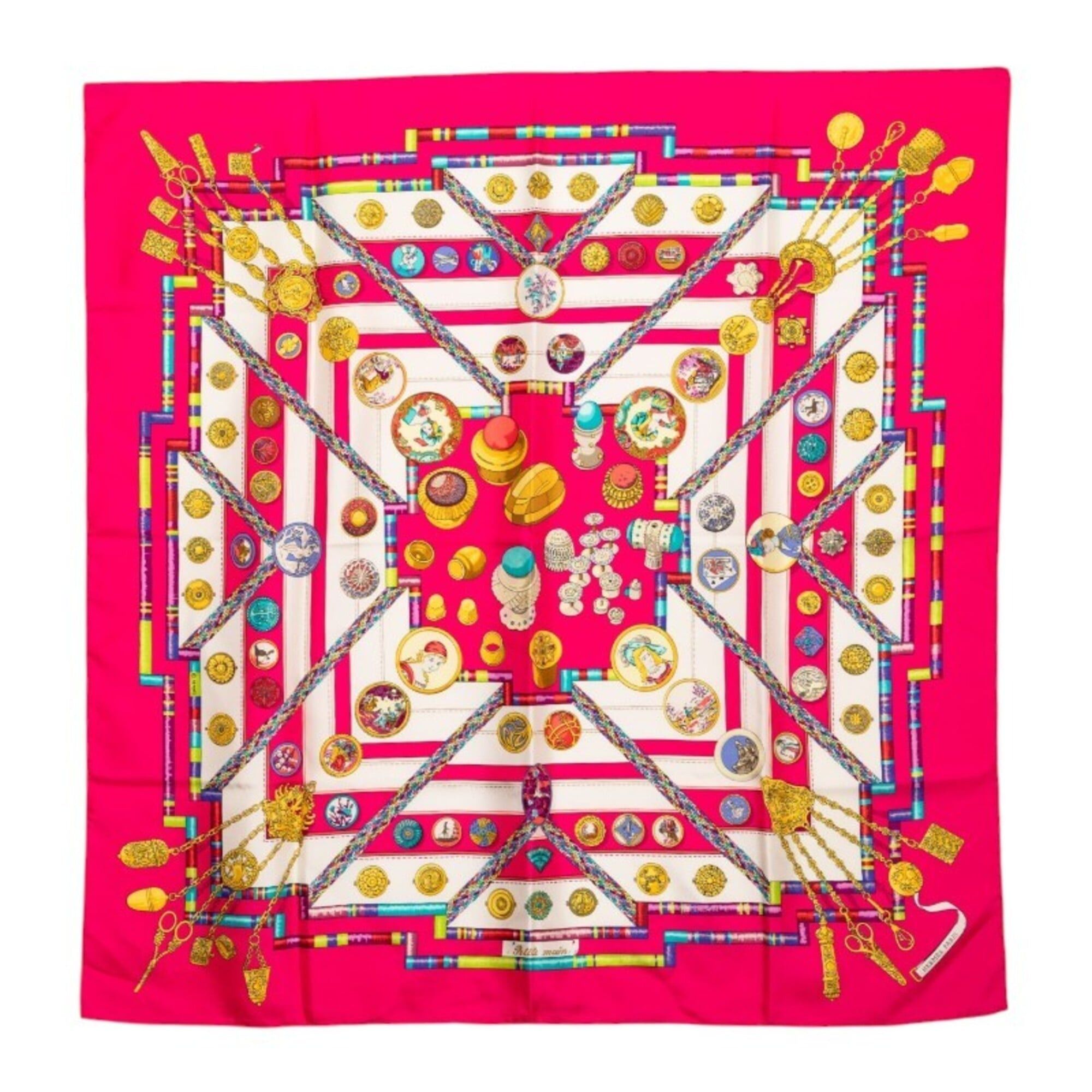 Hermes Hermès Silk Scarf/Muffler Carré 90 ECOLE FRANCAISE D