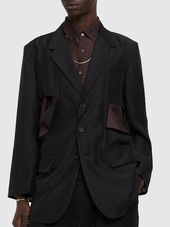 Yohji Yamamoto o1lsvrm0525 Cut-Off Detail Jacket in Black Size US L / EU 52-54 / 3 - 3 Thumbnail
