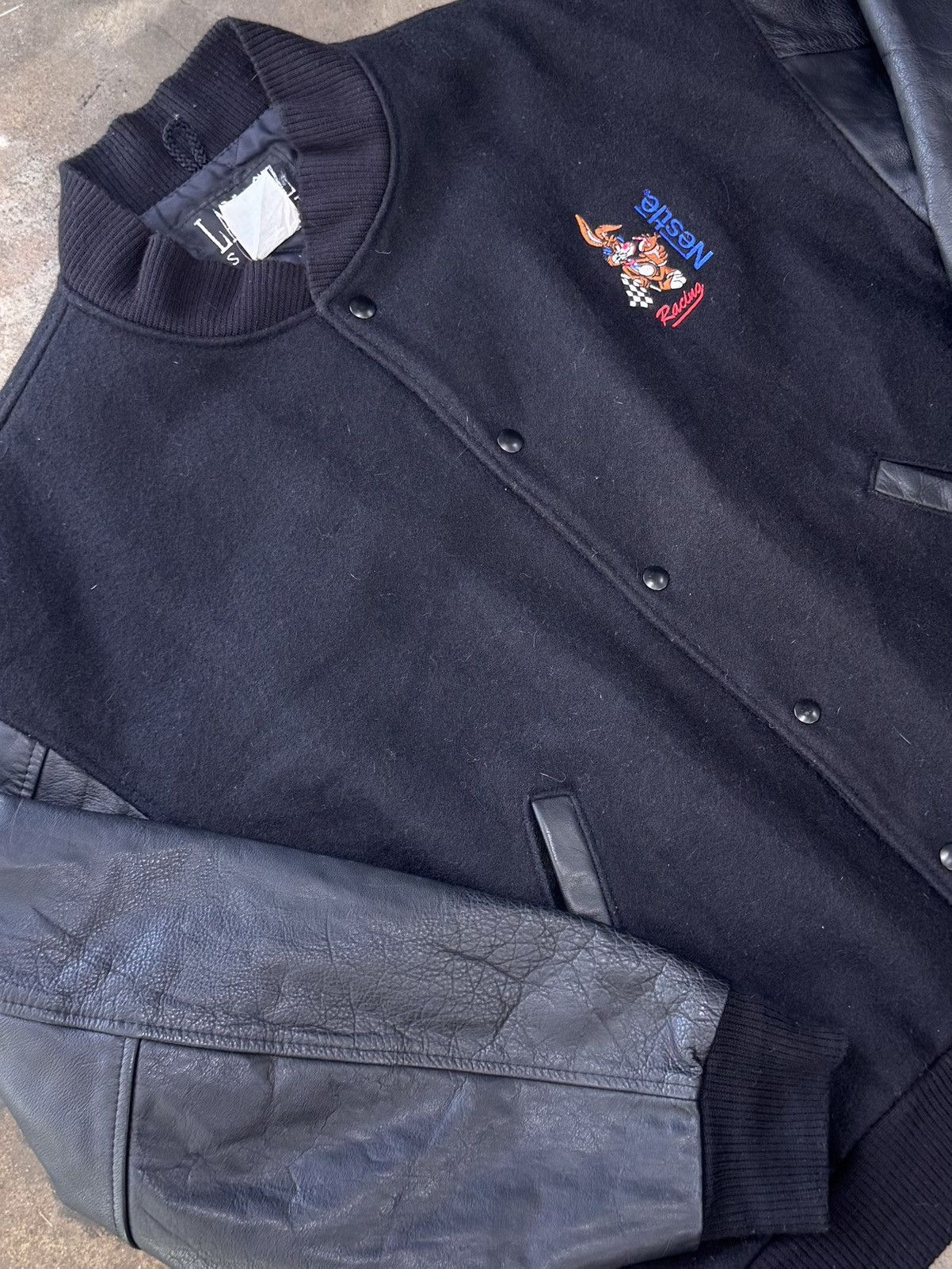 Vintage Vintage Nestle Racing Letterman Bomber Nascar Jacket Large Size US L / EU 52-54 / 3 - 1 Thumbnail