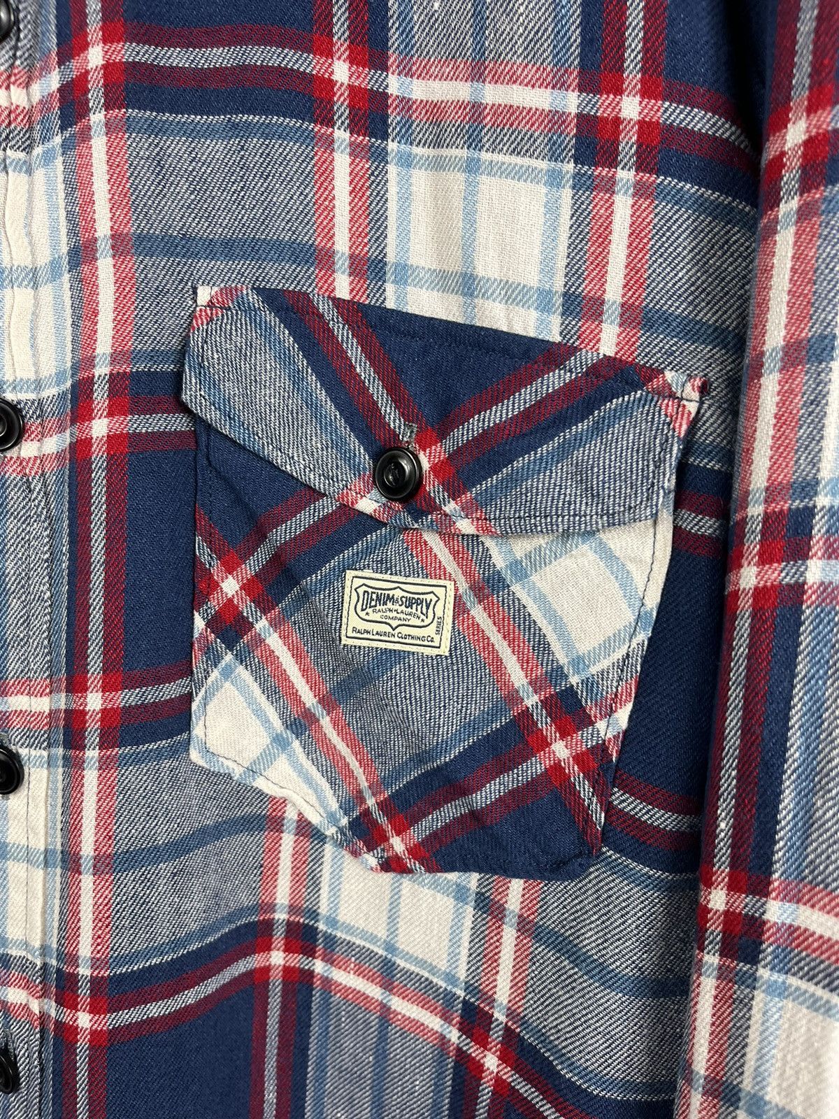 Denim & Supply Ralph Lauren × Flannel × Ralph Lauren Ralph Lauren denim& supply linen flannel checked plaid shirt Size US XL / EU 56 / 4 - 8 Thumbnail