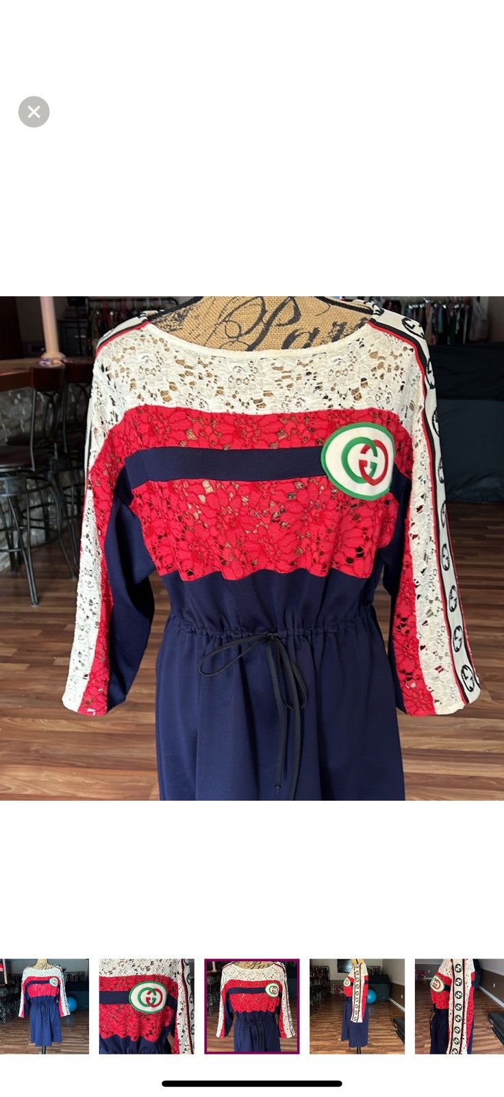 Gucci Gucci size medium monogram sleeves drawstring dress Size M / US 6-8 / IT 42-44 - 7 Thumbnail