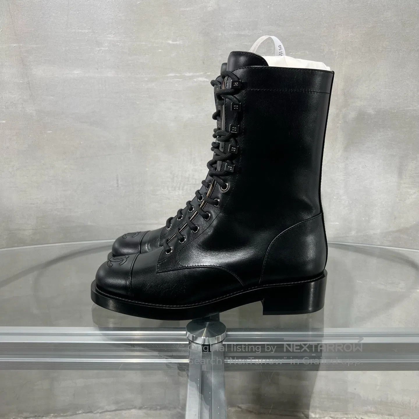 Chanel Chanel Black combat boots Size US 6.5 / IT 36.5 - 3 Thumbnail
