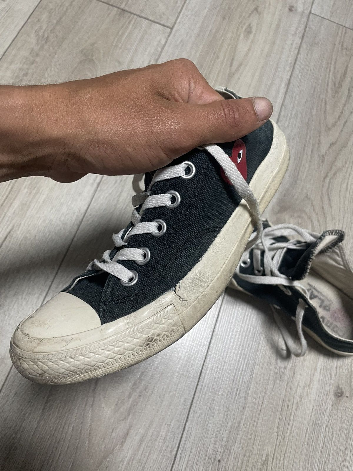 Comme des Garcons Comme des Garçons x Converse Play Black Low Sneakers US 6 Size US 6 / EU 39 - 17 Thumbnail