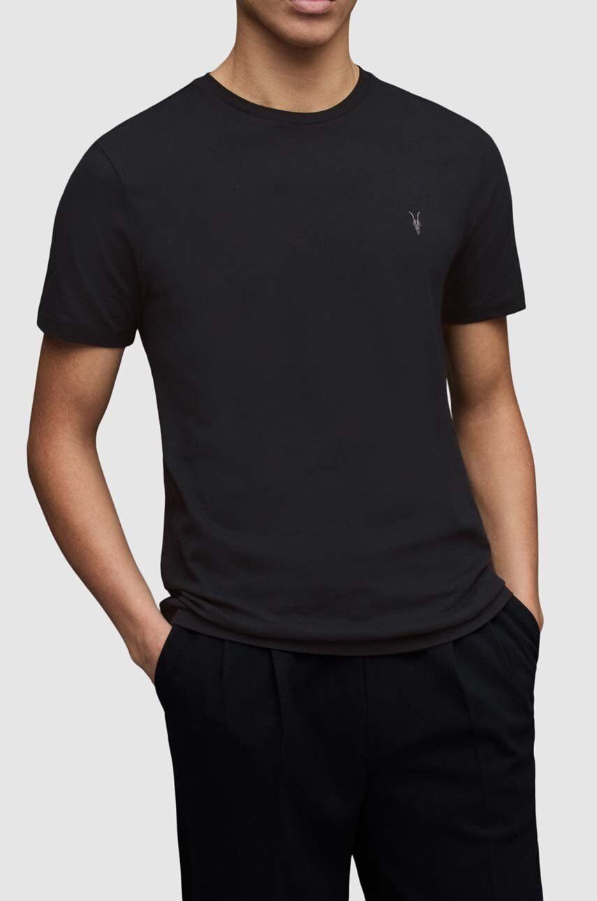 Allsaints AllSaints Mens Black Blue T-Shirt Original Logo Crew Neck Size US XS / EU 42 / 0 - 1 Thumbnail
