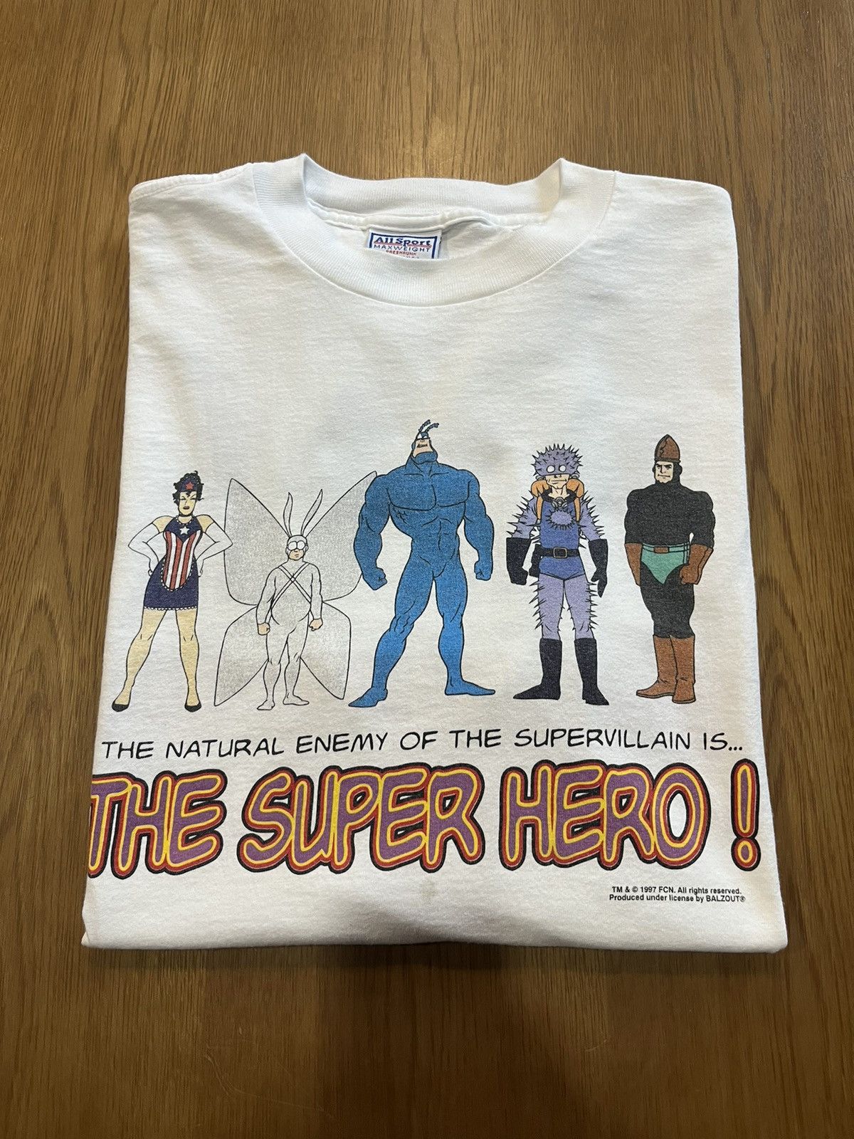 Arts & Science Vtg The Tick The Super Hero & Villain !1994’s Cartoon Tshirt Size US XL / EU 56 / 4 - 1 Thumbnail