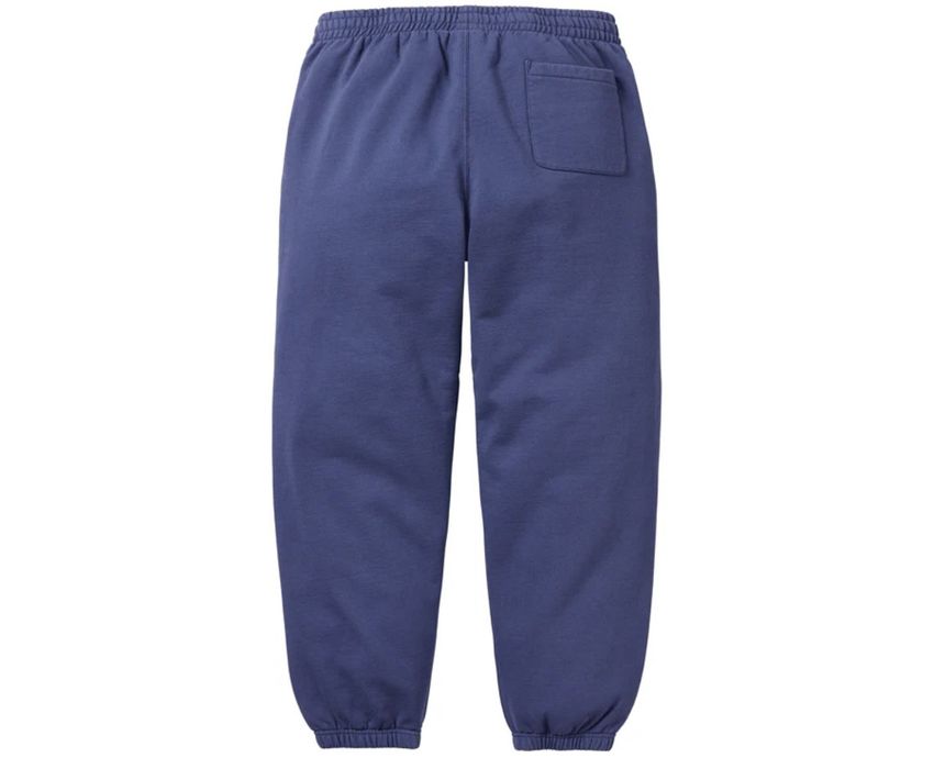 Supreme Supreme Satin Appliqué Sweatpant Washed Navy S in Hand