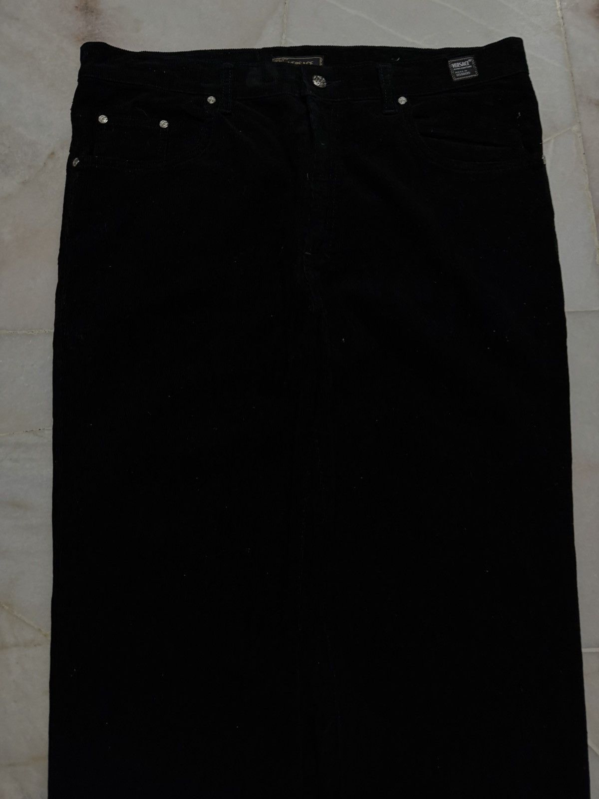 Versace Jeans Couture VERSACE JEANS COUTURE SUPER BLACK CORDUROY PANTS Size US 35 - 4 Thumbnail