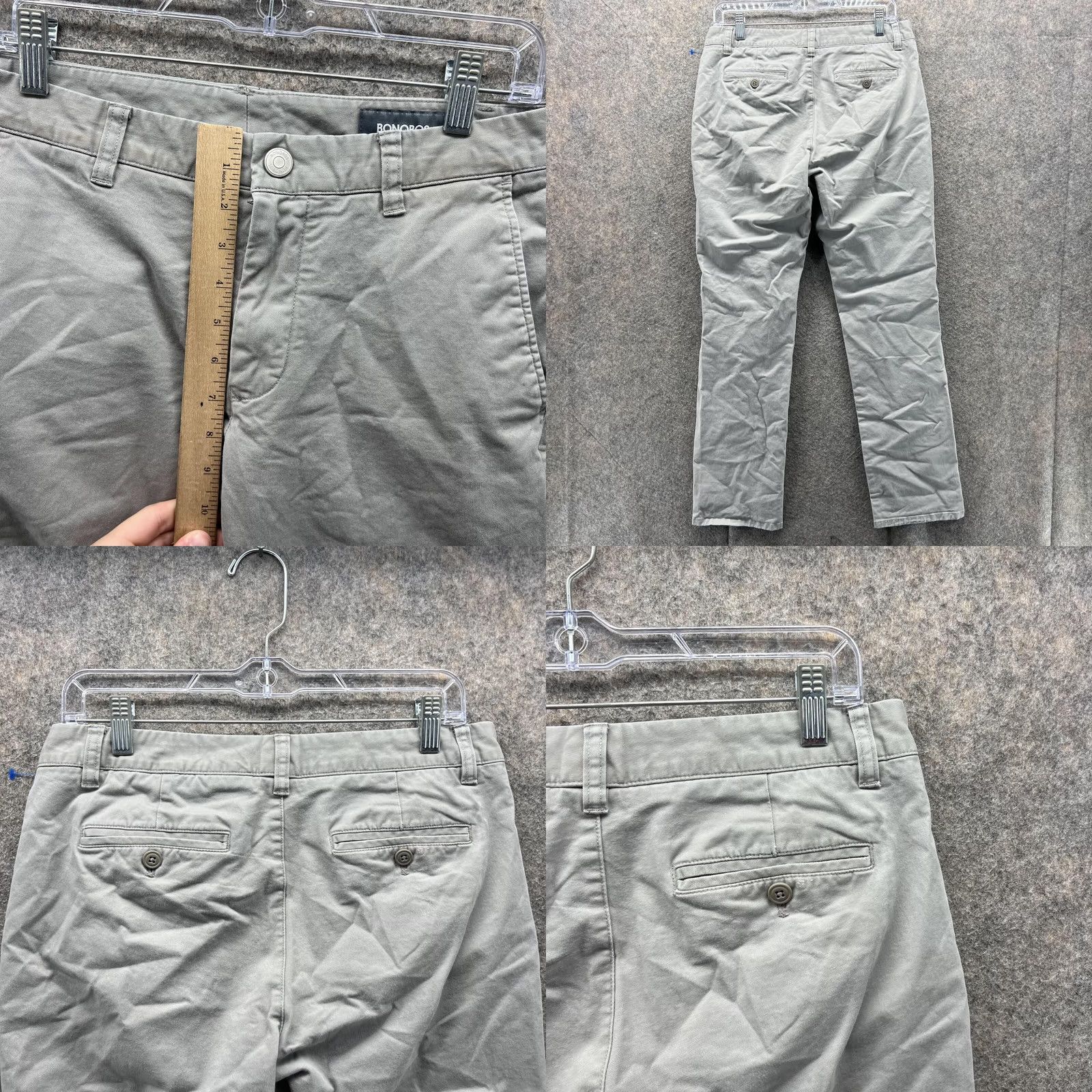 Bonobos Bonobos Pants Men 30x30 Gray Chino Flat Front Slim Fit Casual Cotton Canvas Pants Mens 30 Regular Slim Chino Gray Size US 30 / EU 46 - 8 Thumbnail