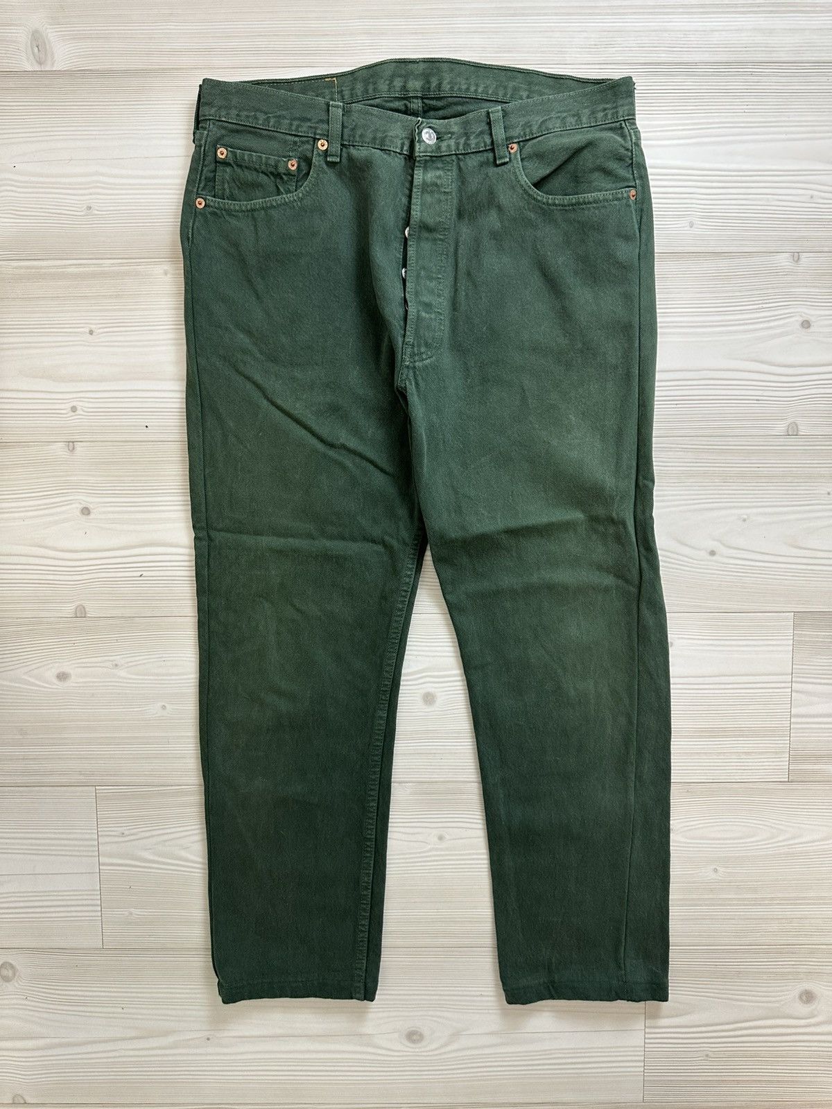 Levi's Vintage Clothing Levi’s vintage 93’ green jeans 501 36/34 Size US 36 / EU 52 - 1 Thumbnail